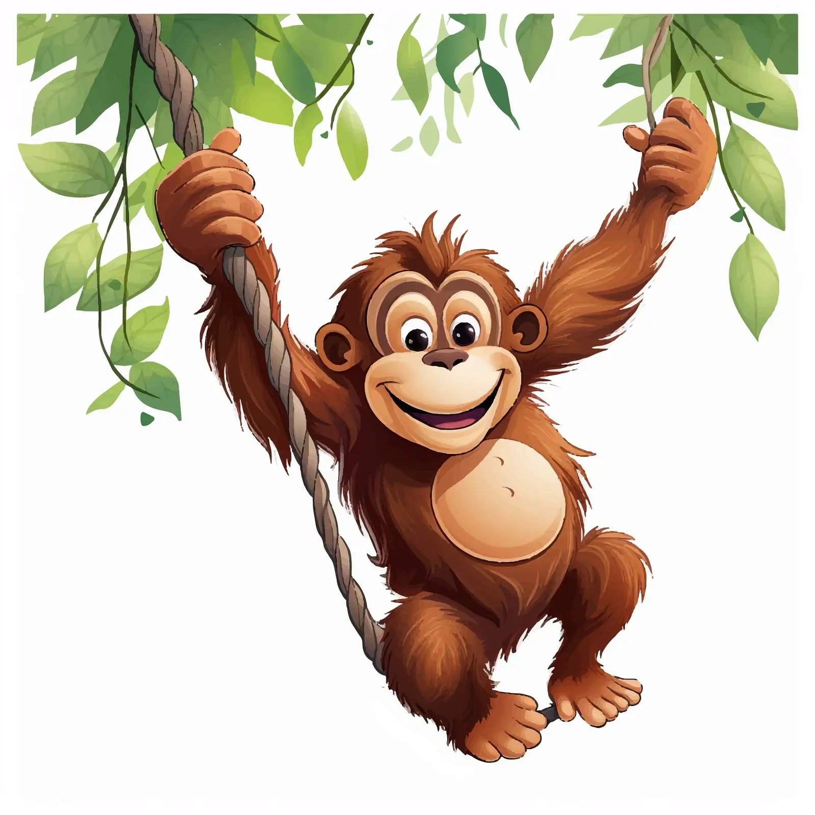 Orangutan Hanging from Tree Illustration — free download from Dotvec