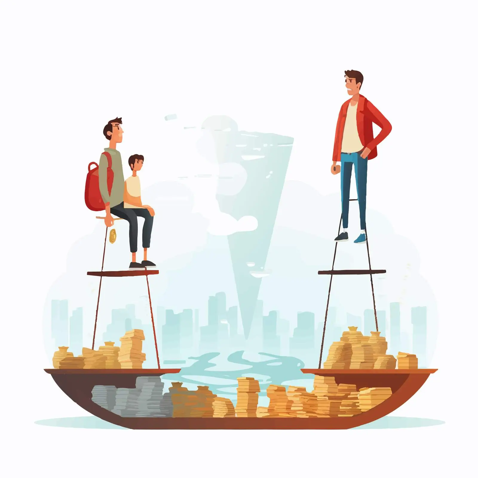 Wealth and Poverty Concept: Poor vs Rich People — free download from Dotvec