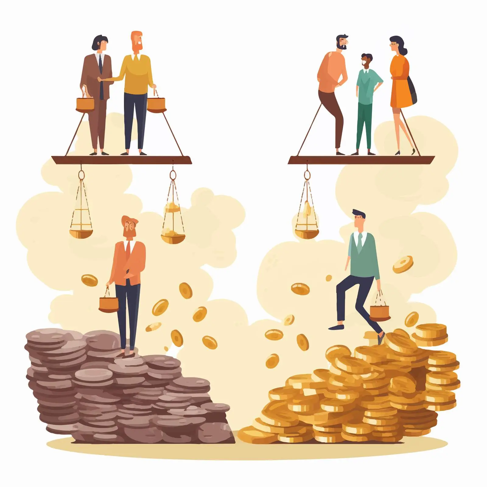 Wealth and Poverty Comparison Illustration — free download from Dotvec