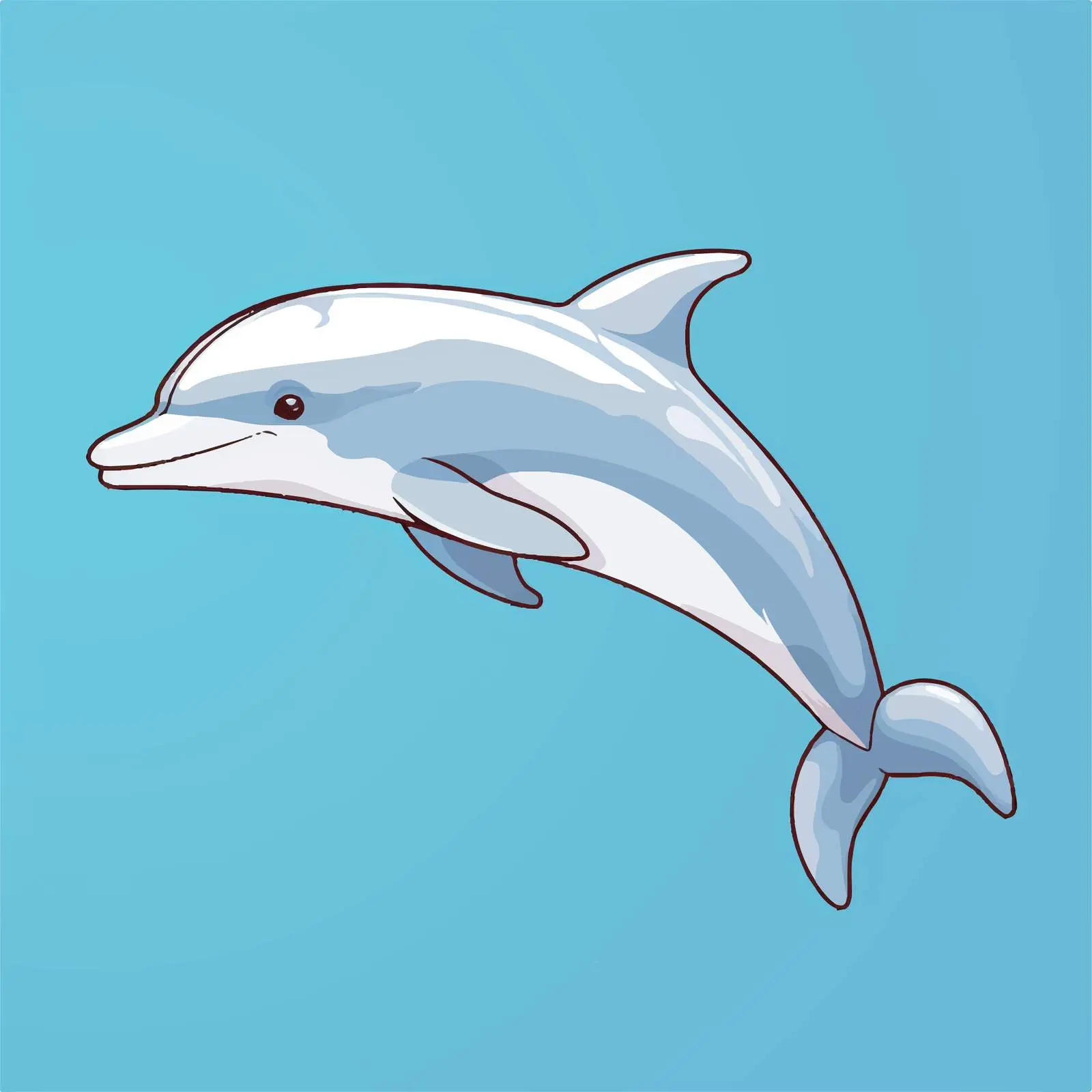 Porpoise Line Vector Illustration on White Background — free download from Dotvec