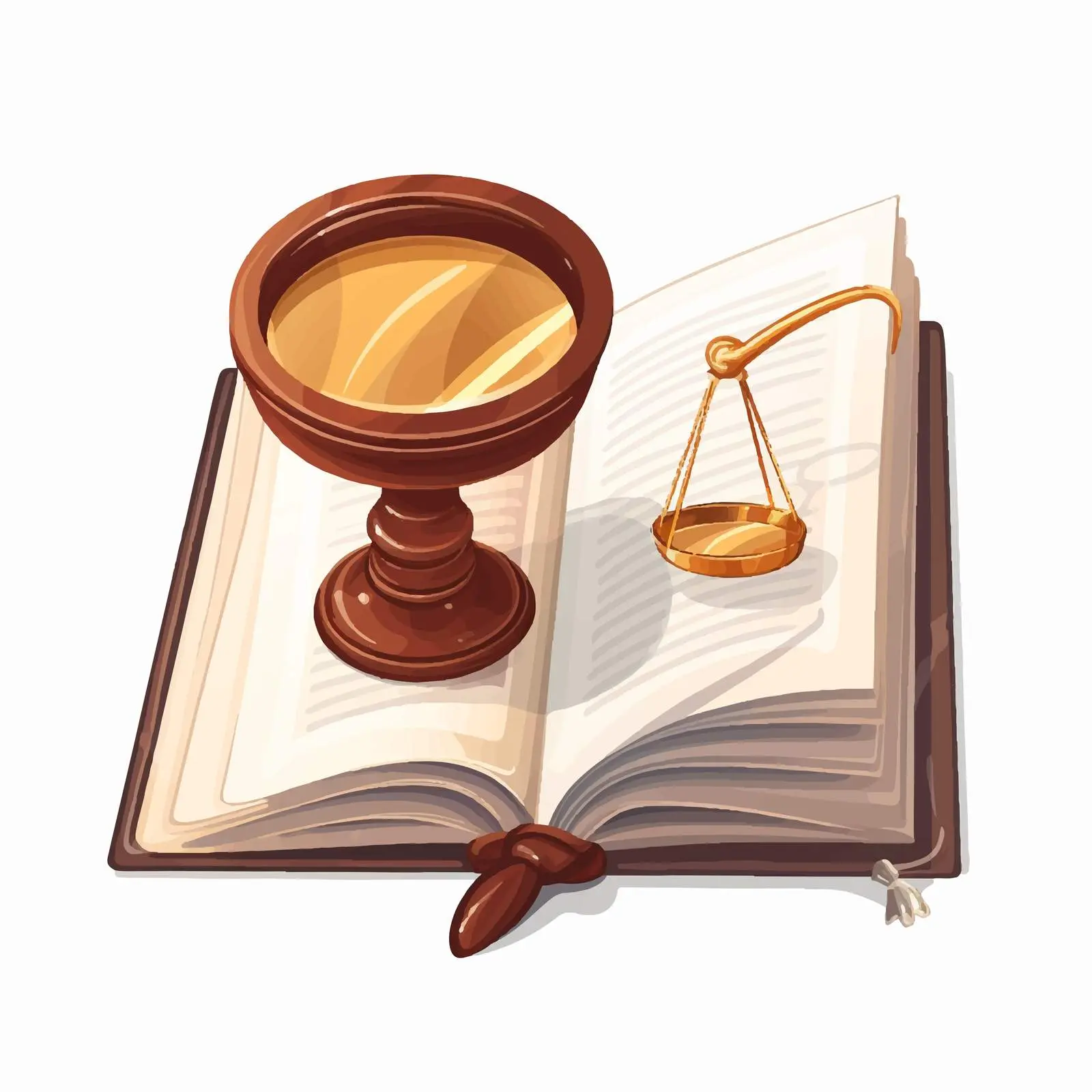 Justice Book and Magnifying Glass Cartoon Vector — free download from Dotvec