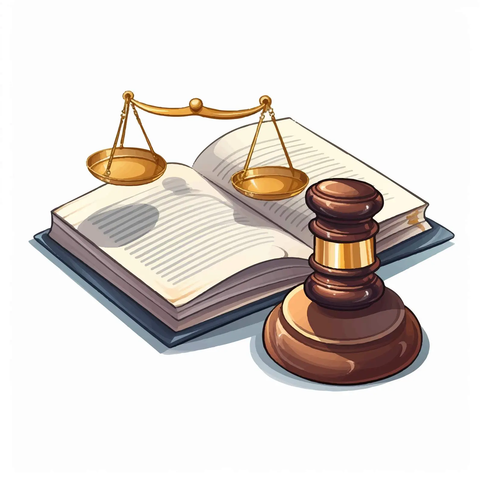 Justice Book and Magnifying Glass Cartoon Vector — free download from Dotvec