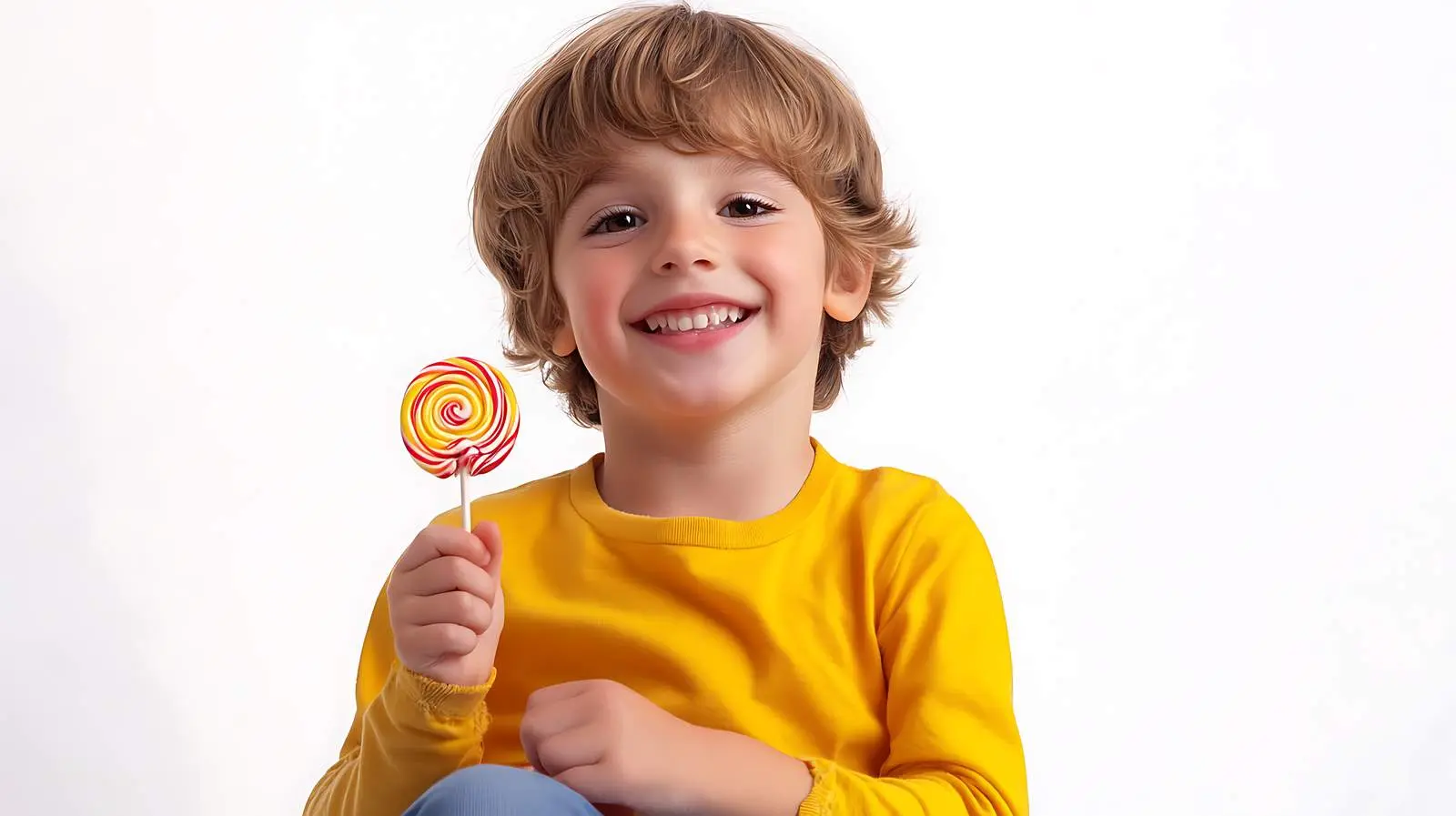 Cheerful Boy with Lollipop Portrait — free download from Dotvec