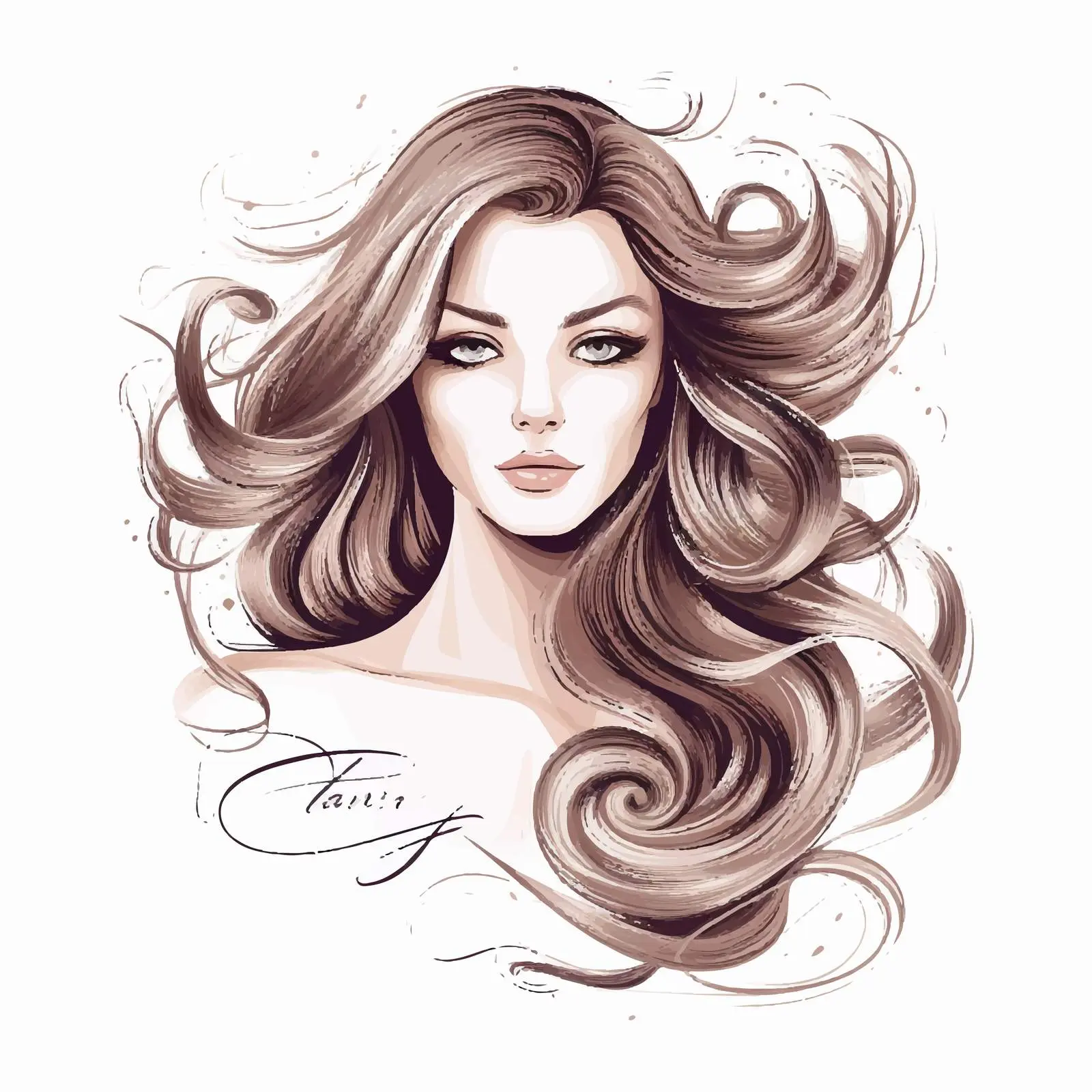 Girl Portrait with Long Hair at Hair Salon — free download from Dotvec