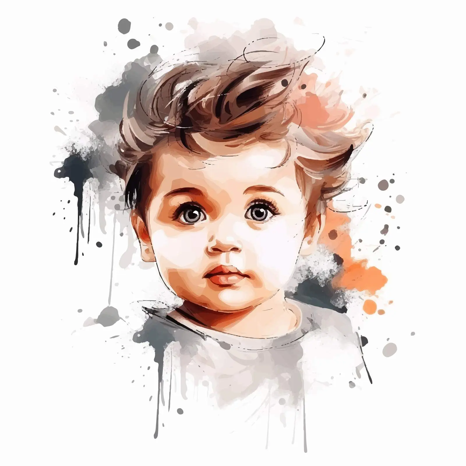 Stylized Sketch Portrait of a Baby – free cartoonish style image from Dotvec