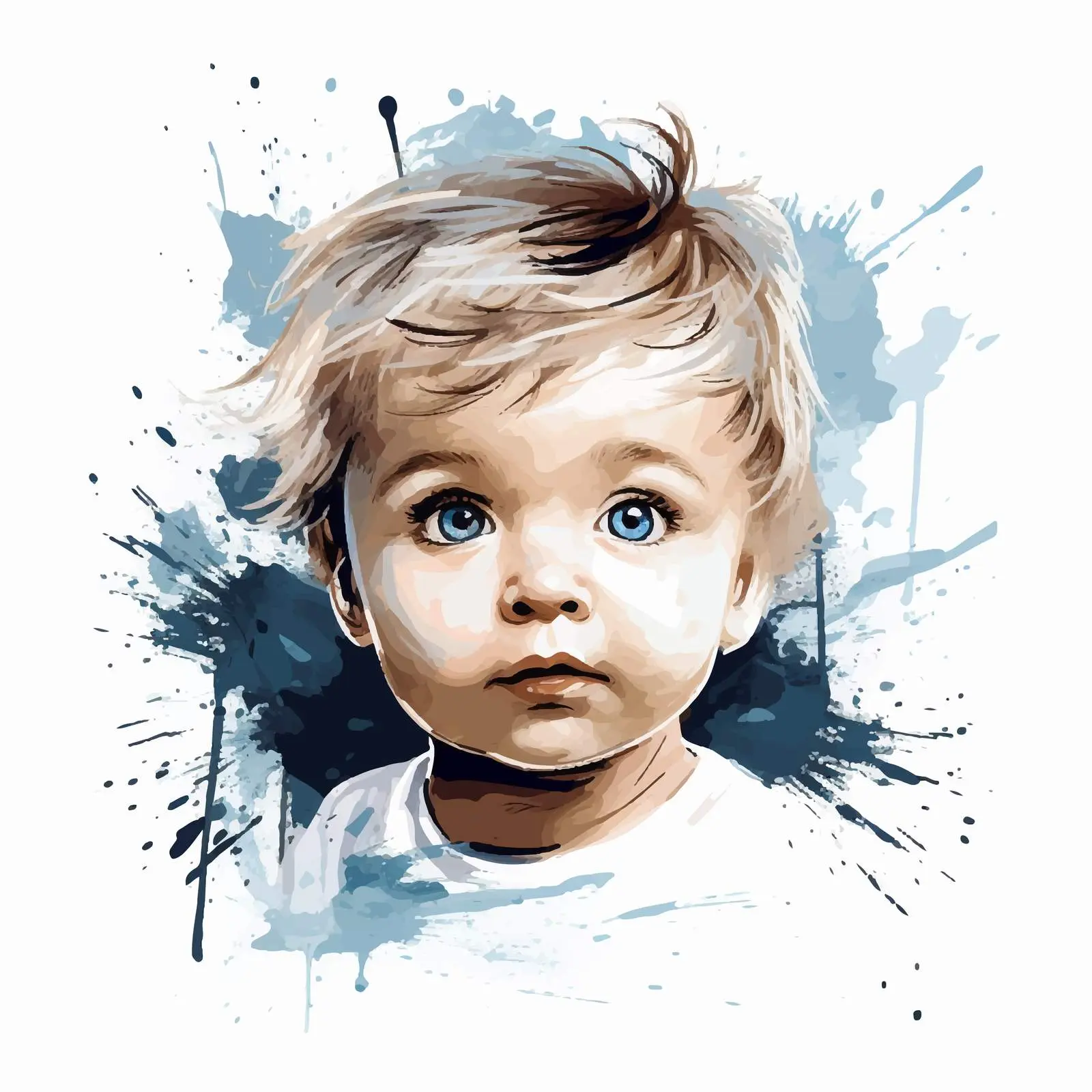 Stylized Baby Portrait in Graphic Sketch Style – free spots image from Dotvec