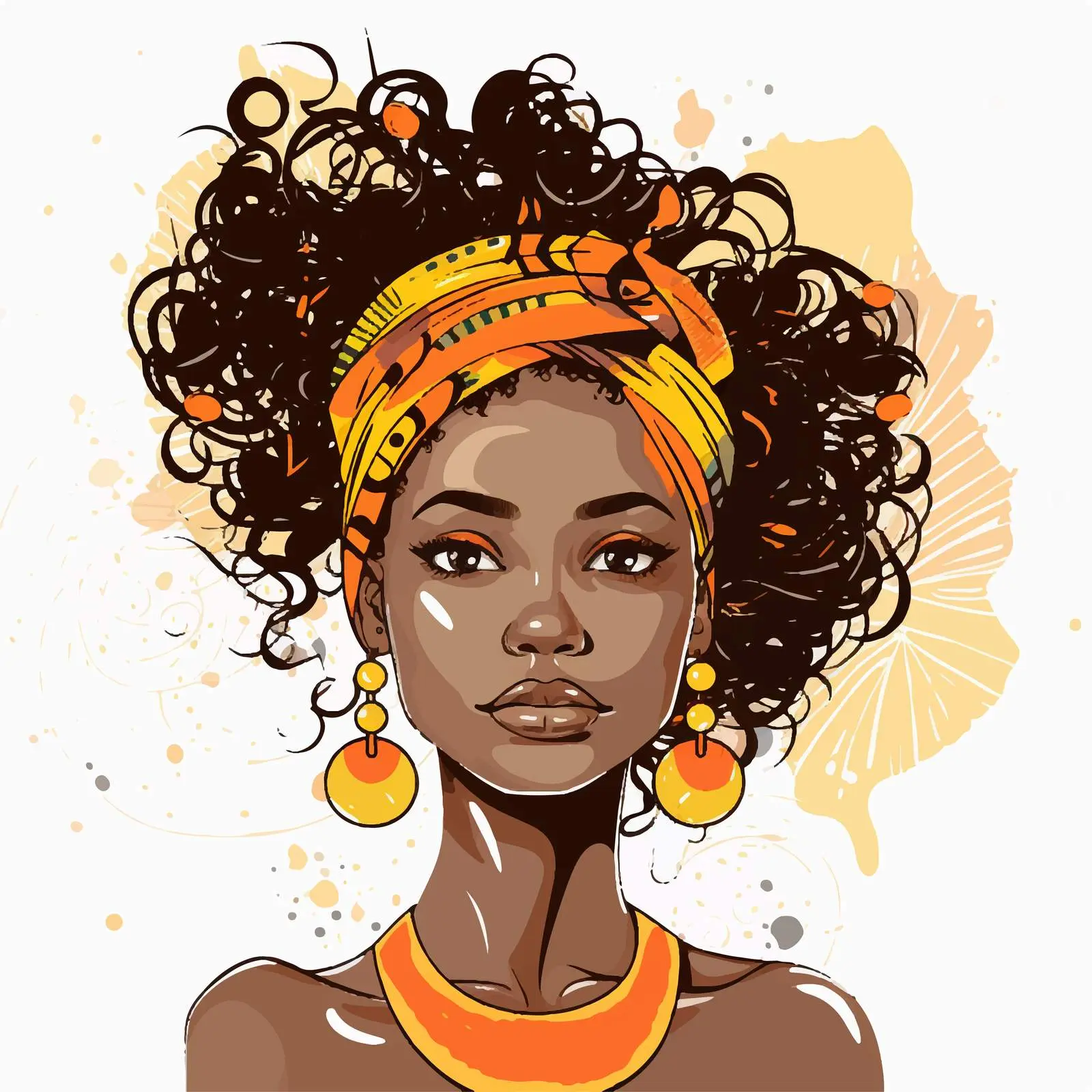 Beautiful African Girl Decorative Vector Banner — free download from Dotvec