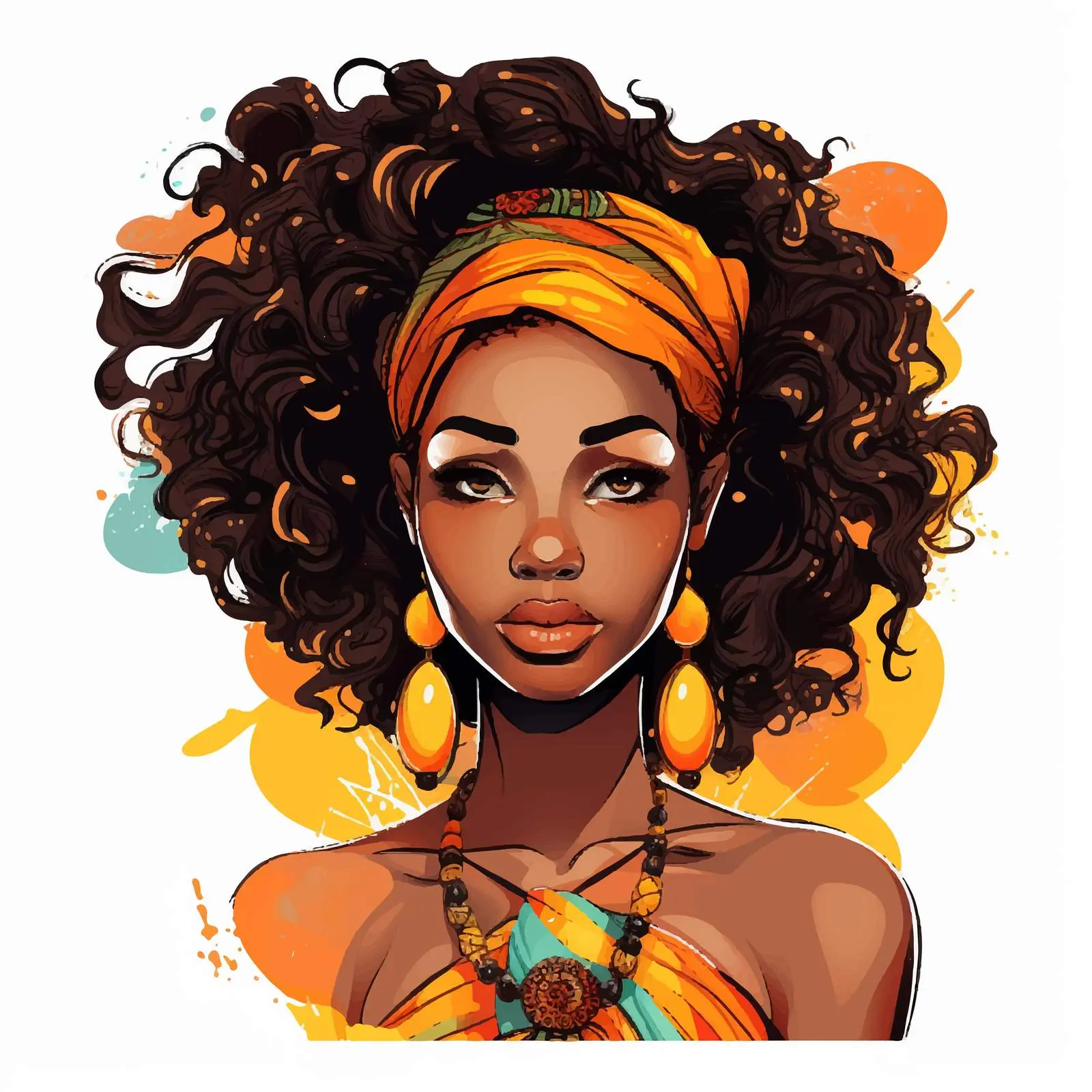 Beautiful African Girl Vector for Banner Decoration — free download from Dotvec