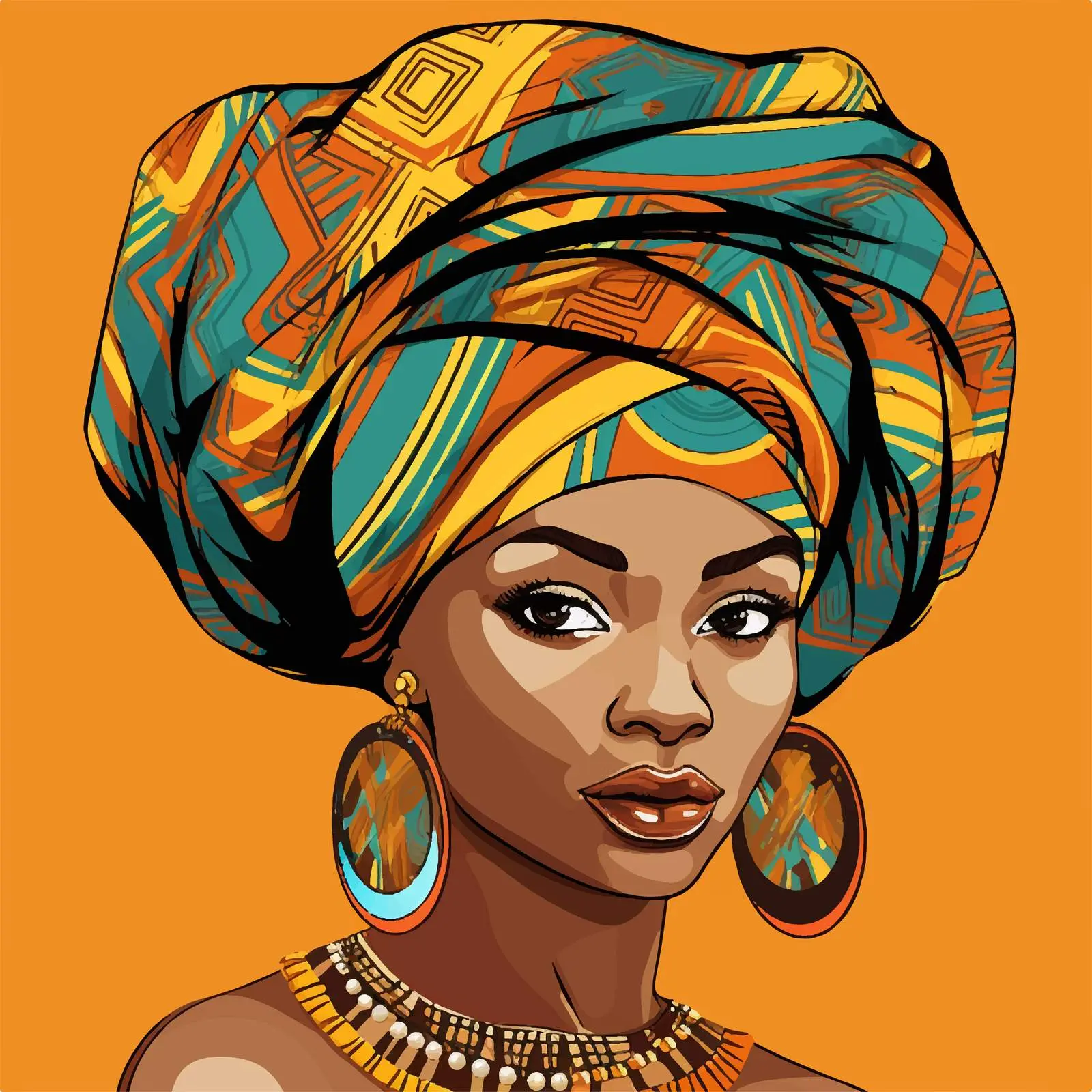 Beautiful African Girl Portrait Banner Decoration – free skin tones image from Dotvec