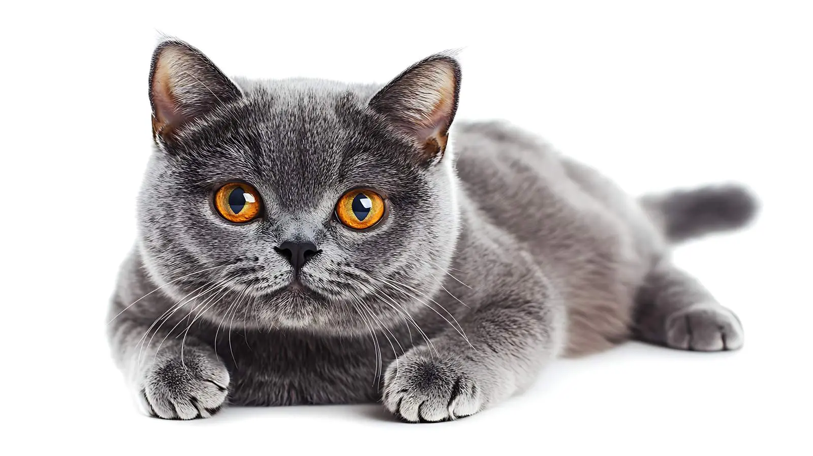 Beautiful Scottish Straight Cat on White Background — free download from Dotvec