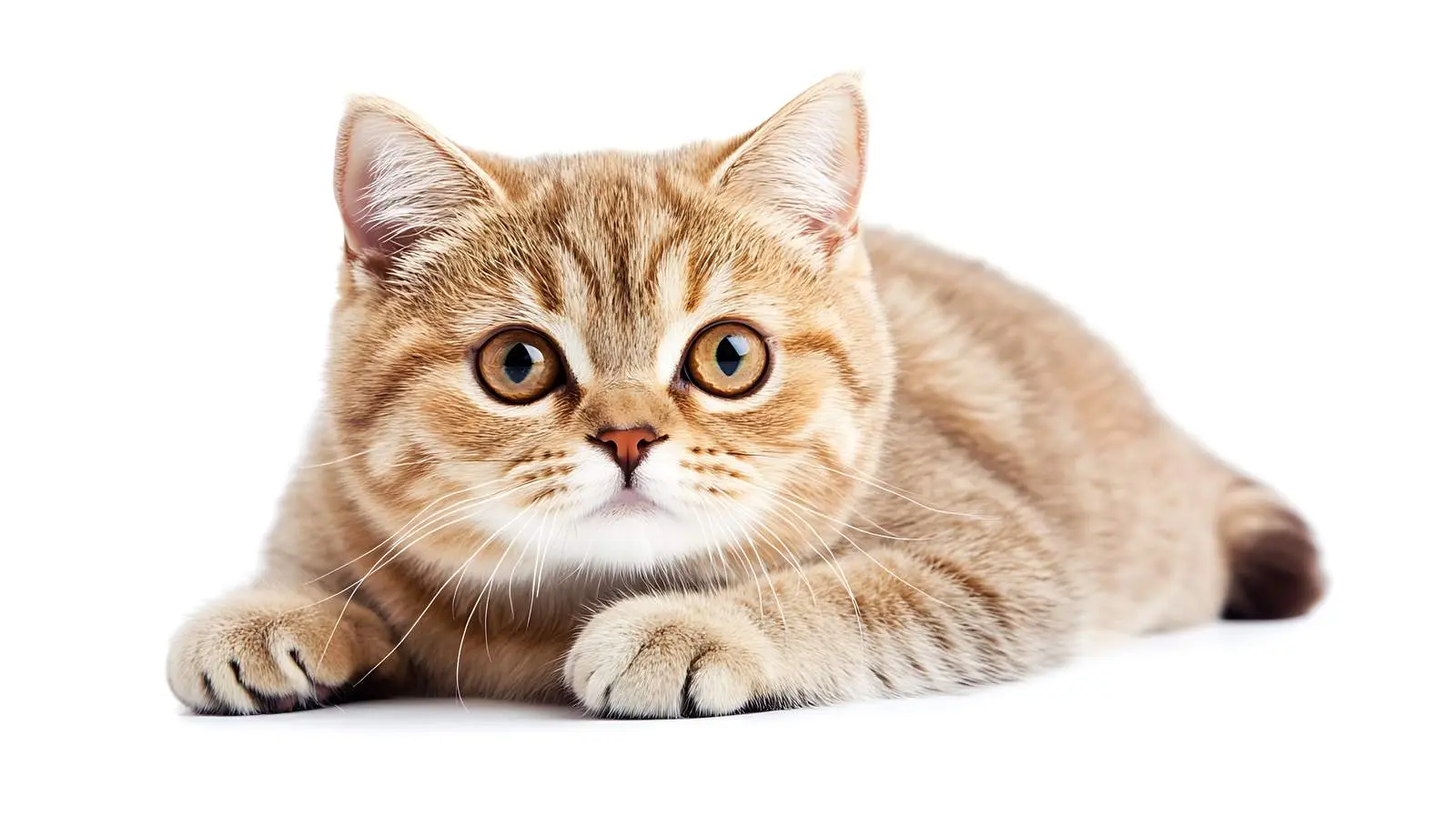 Beautiful Scottish Straight Cat on White Background – free happy cat image from Dotvec