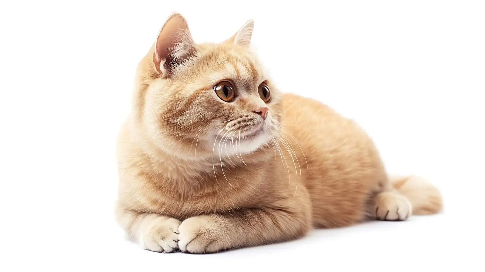 Beautiful Scottish Straight Cat on White Background — free download from Dotvec