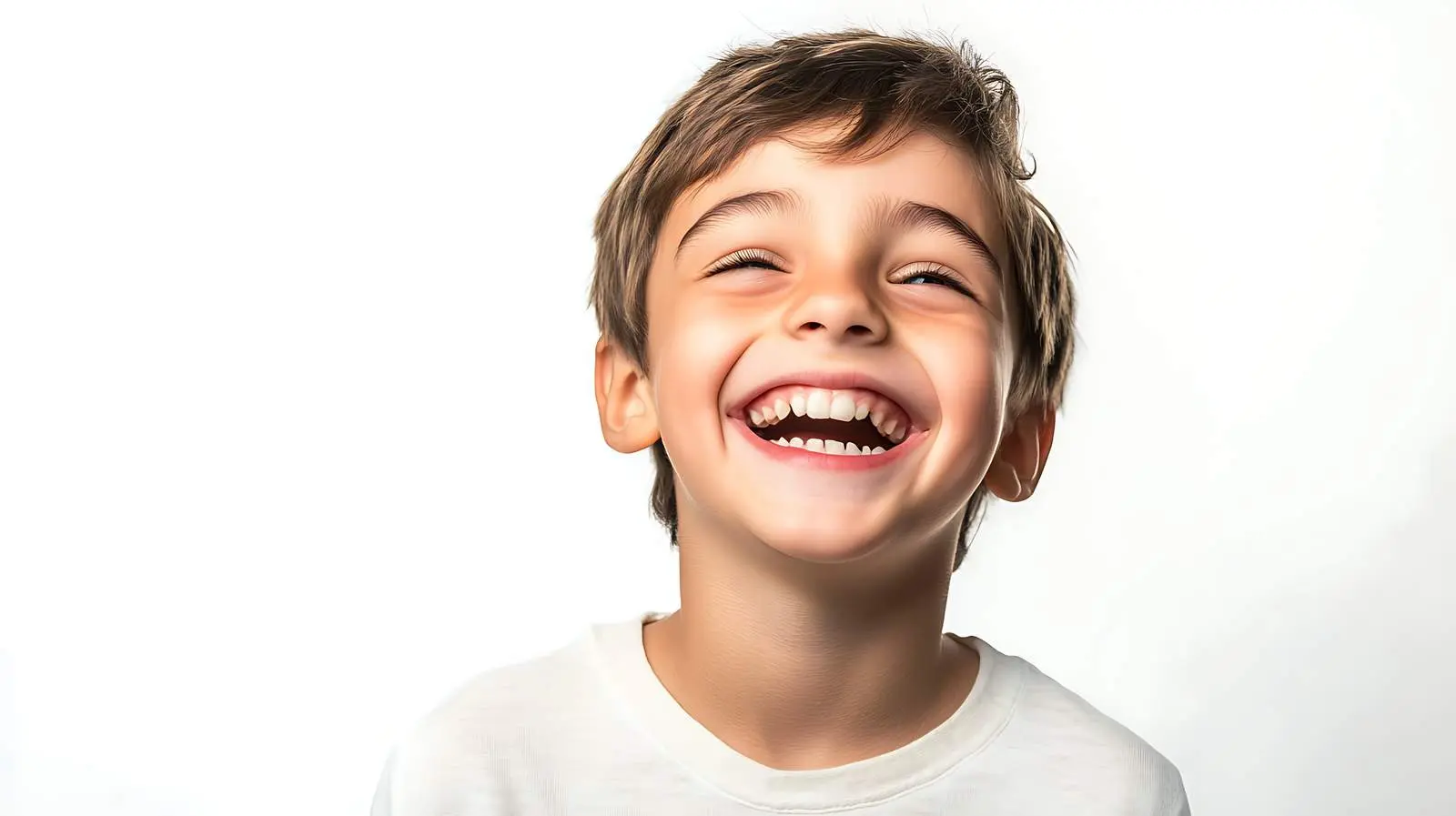 Beautiful Laughing Boy Isolated on White Background – free laughing image from Dotvec
