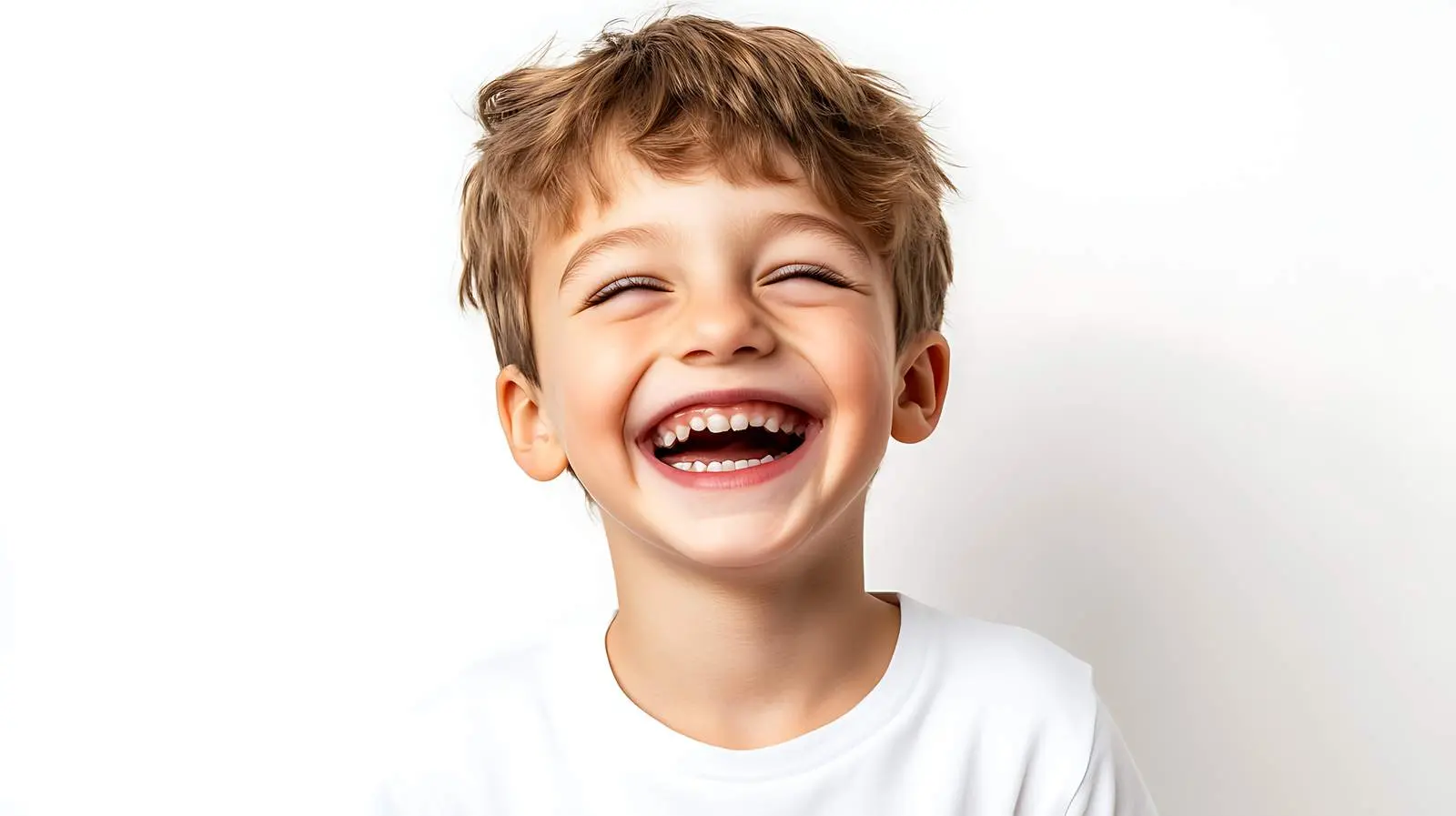 Laughing Boy Portrait on White Background — free download from Dotvec