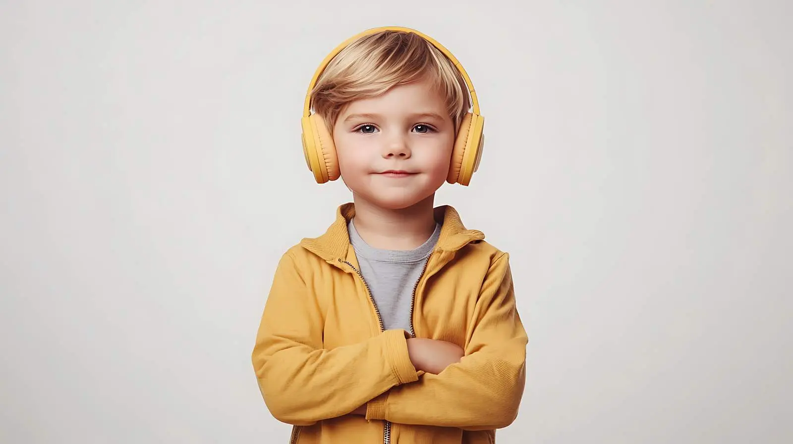Happy Little Boy Wearing Headphones — free download from Dotvec