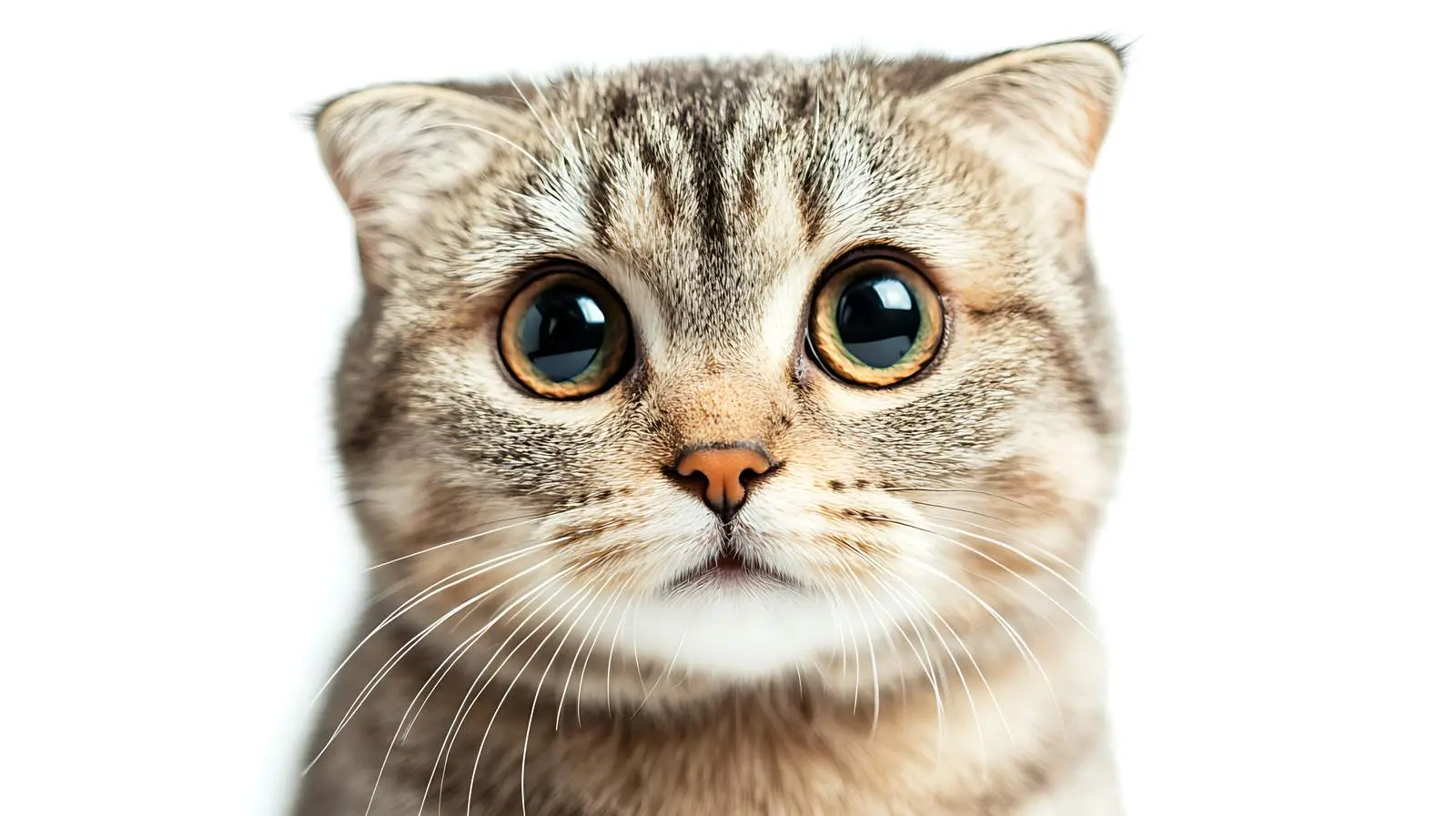 Closeup of Scottish Straight Cat on White Background — free download from Dotvec