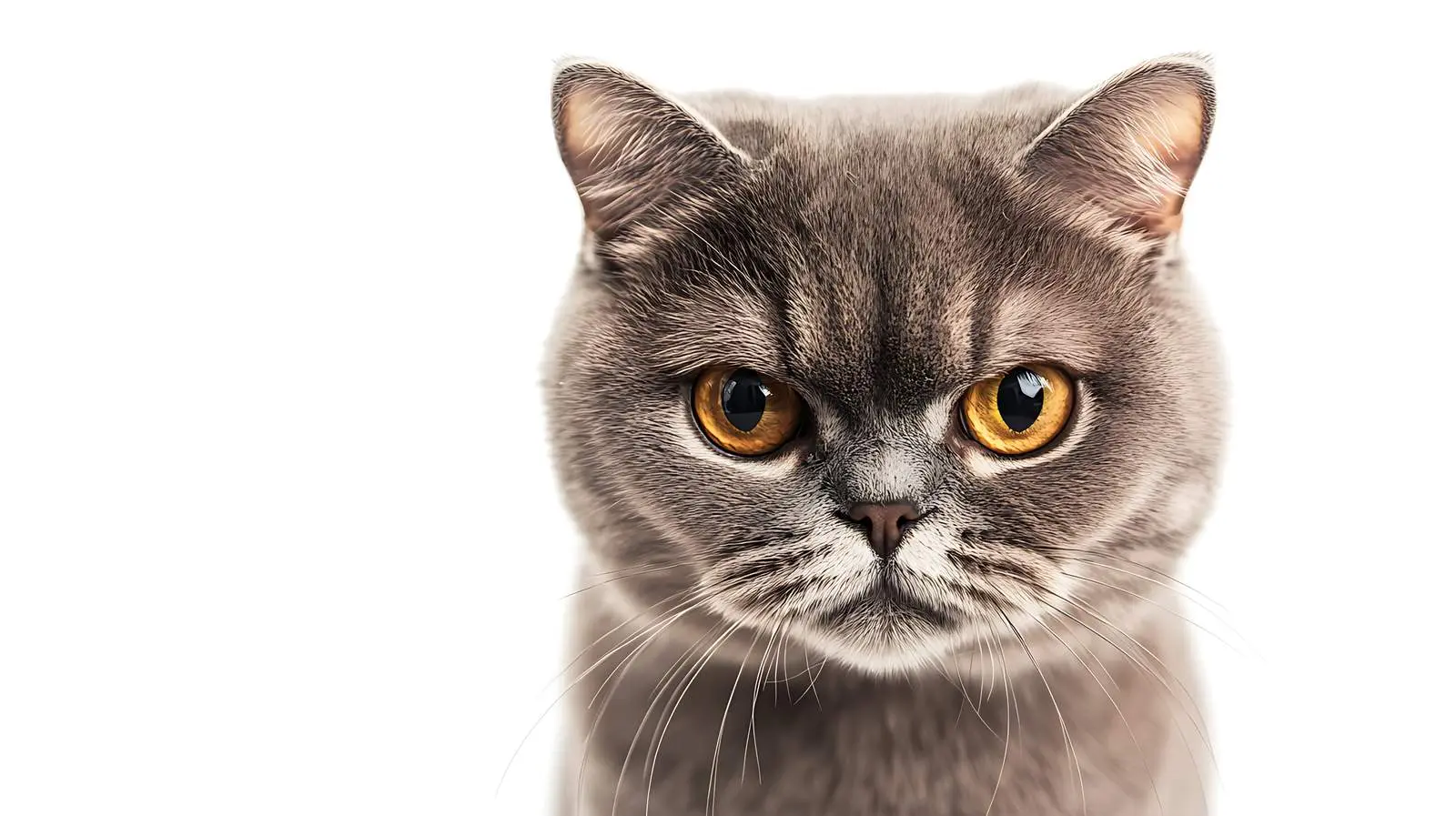 Scottish Straight Cat Closeup Isolated on White — free download from Dotvec