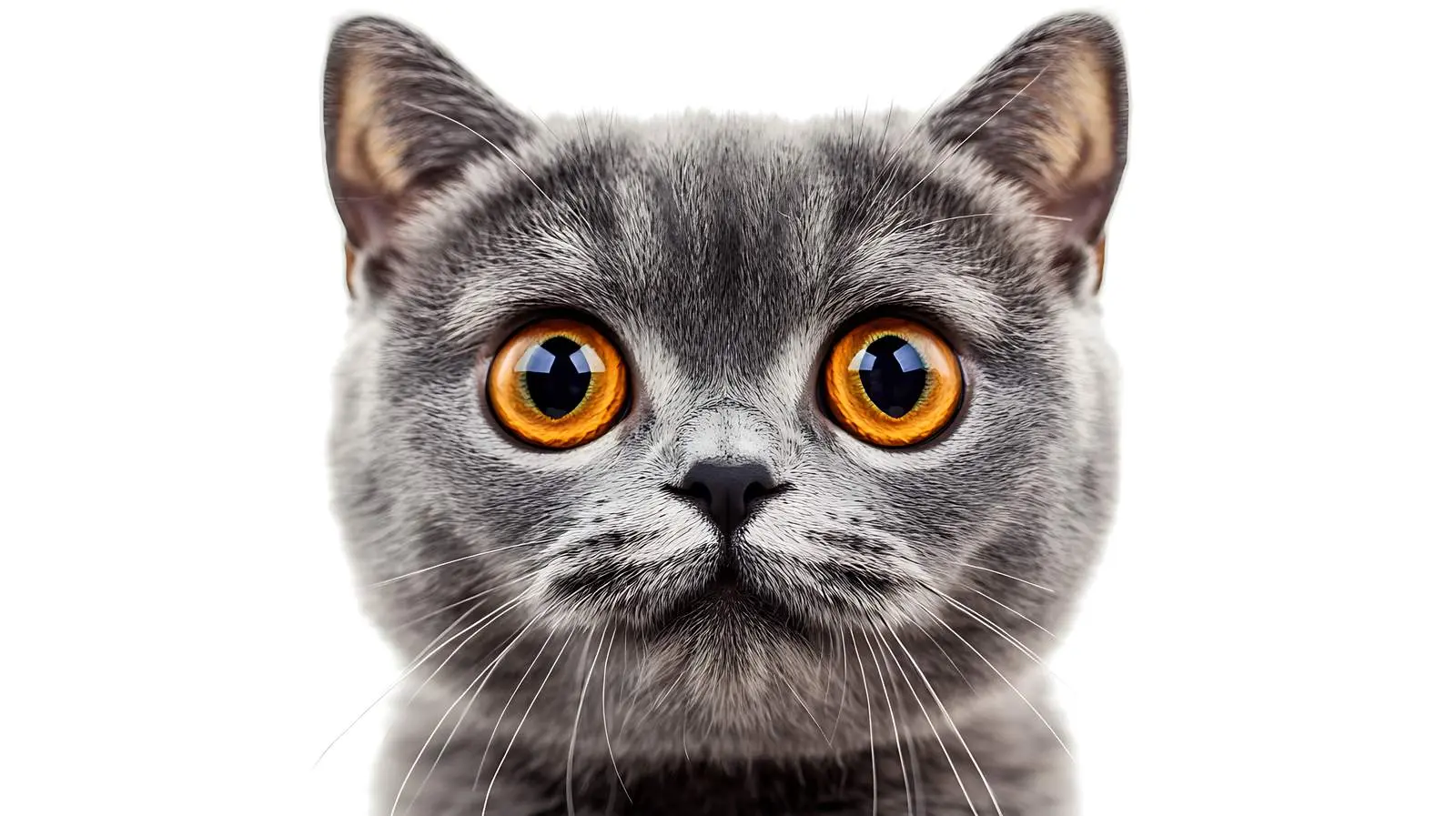 Scottish Straight Cat Close-up on White Background — free download from Dotvec