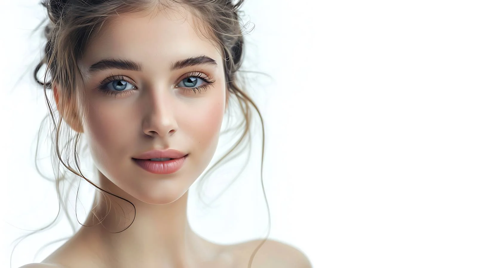 Elegant Young Woman with Bare Shoulders — free download from Dotvec