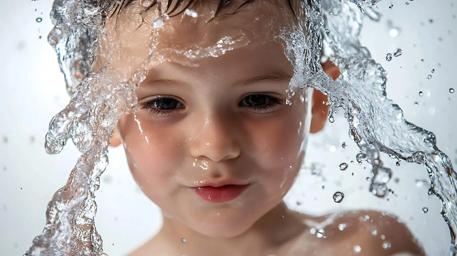 Child Playing Under Water Jet — free download from Dotvec