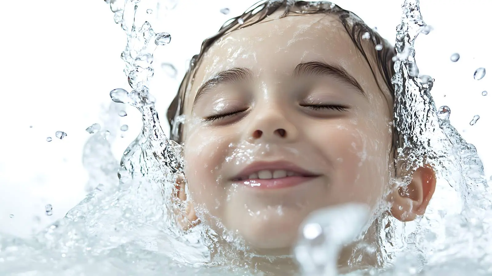 Child Playing Under Water Jet — free download from Dotvec