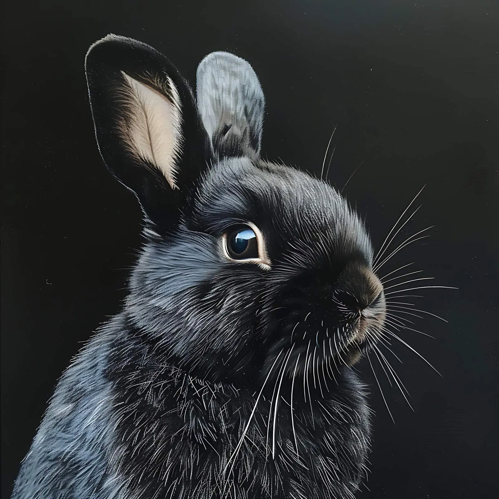 Cute Black Rabbit Portrait in Natural Setting — free download from Dotvec