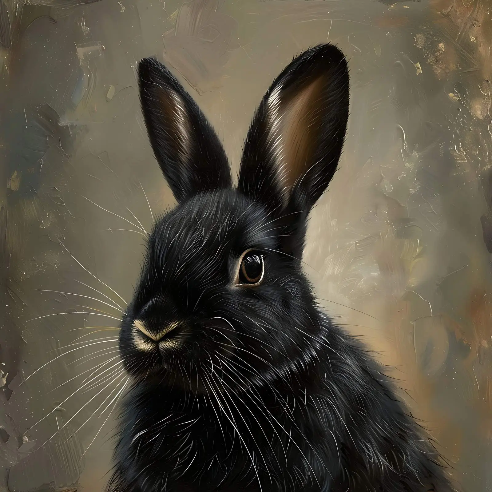 Adorable Black Rabbit Portrait — free download from Dotvec