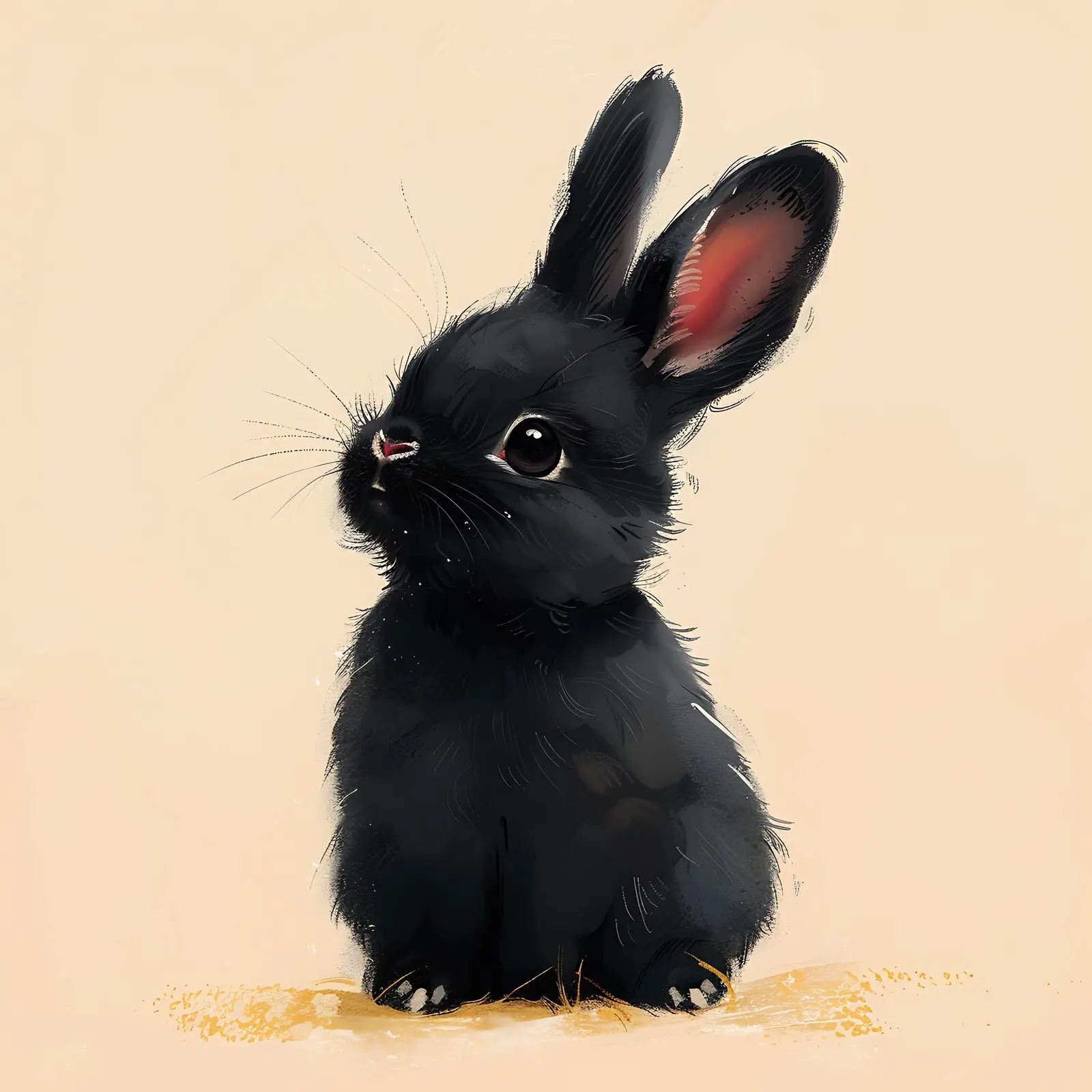 Cute Black Rabbit Portrait — free download from Dotvec