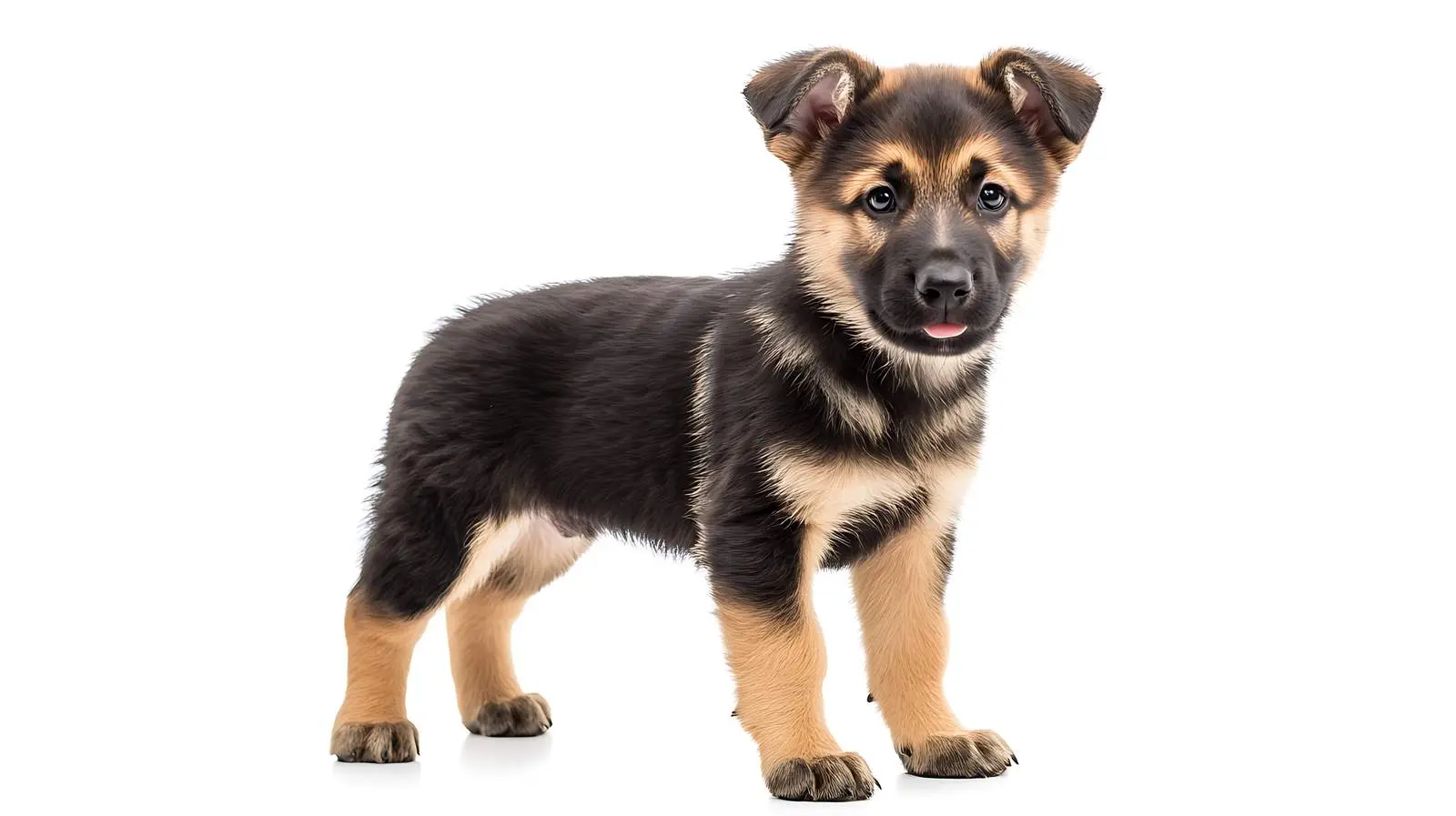 Cute Full-Length German Shepherd Puppy Portrait – free playful puppy image from Dotvec