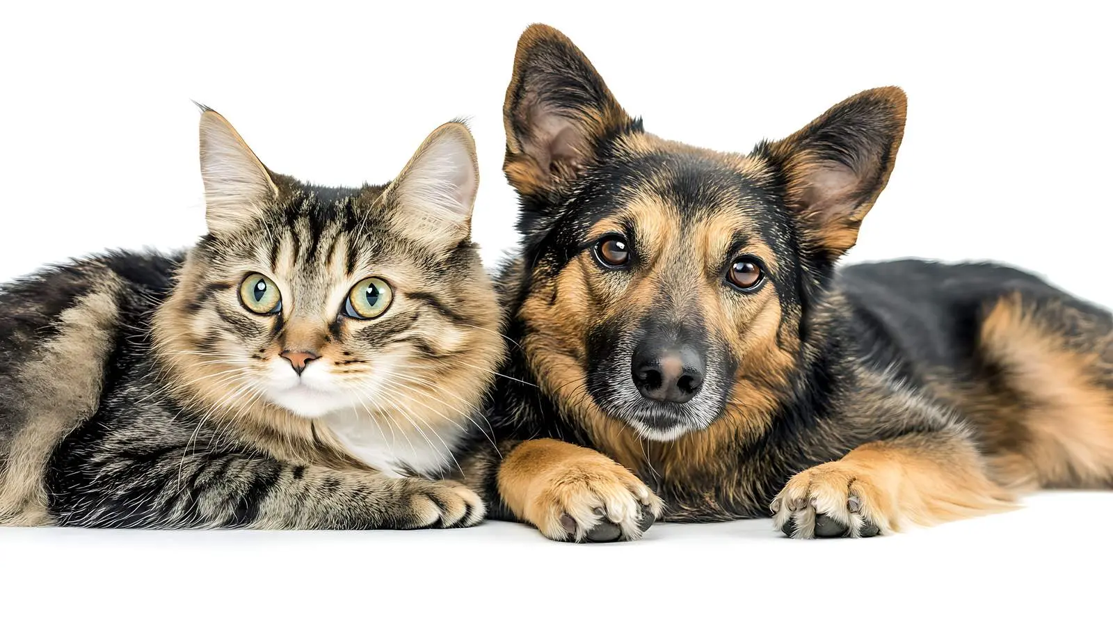 Dog and Cat Together on White Background — free download from Dotvec