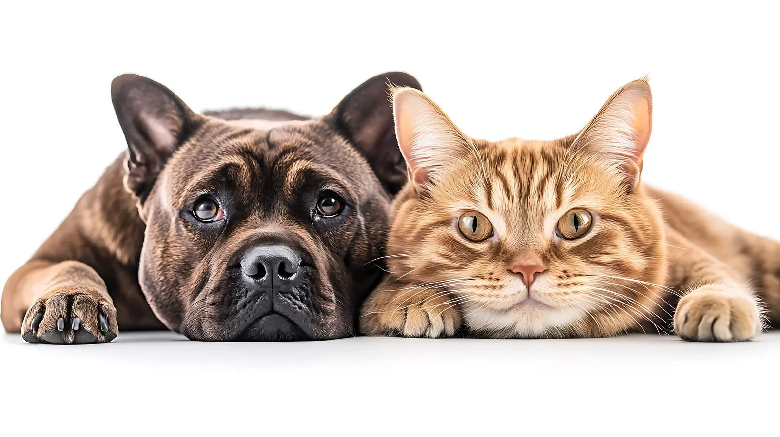 Dog and Cat Together on White Background — free download from Dotvec