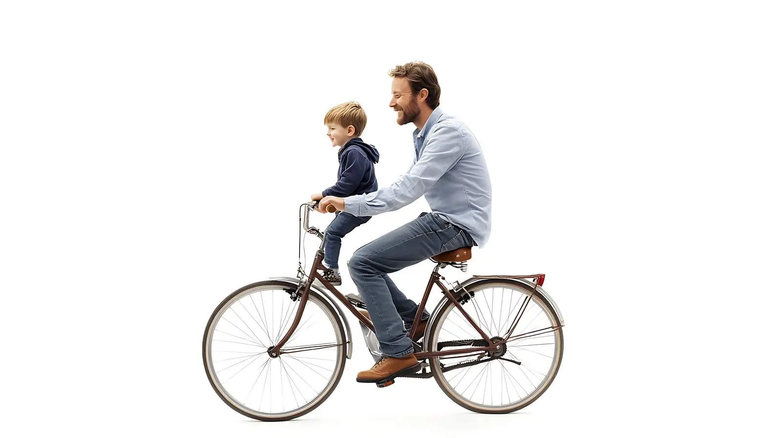 Father and Son Enjoying a Bicycle Ride — free download from Dotvec
