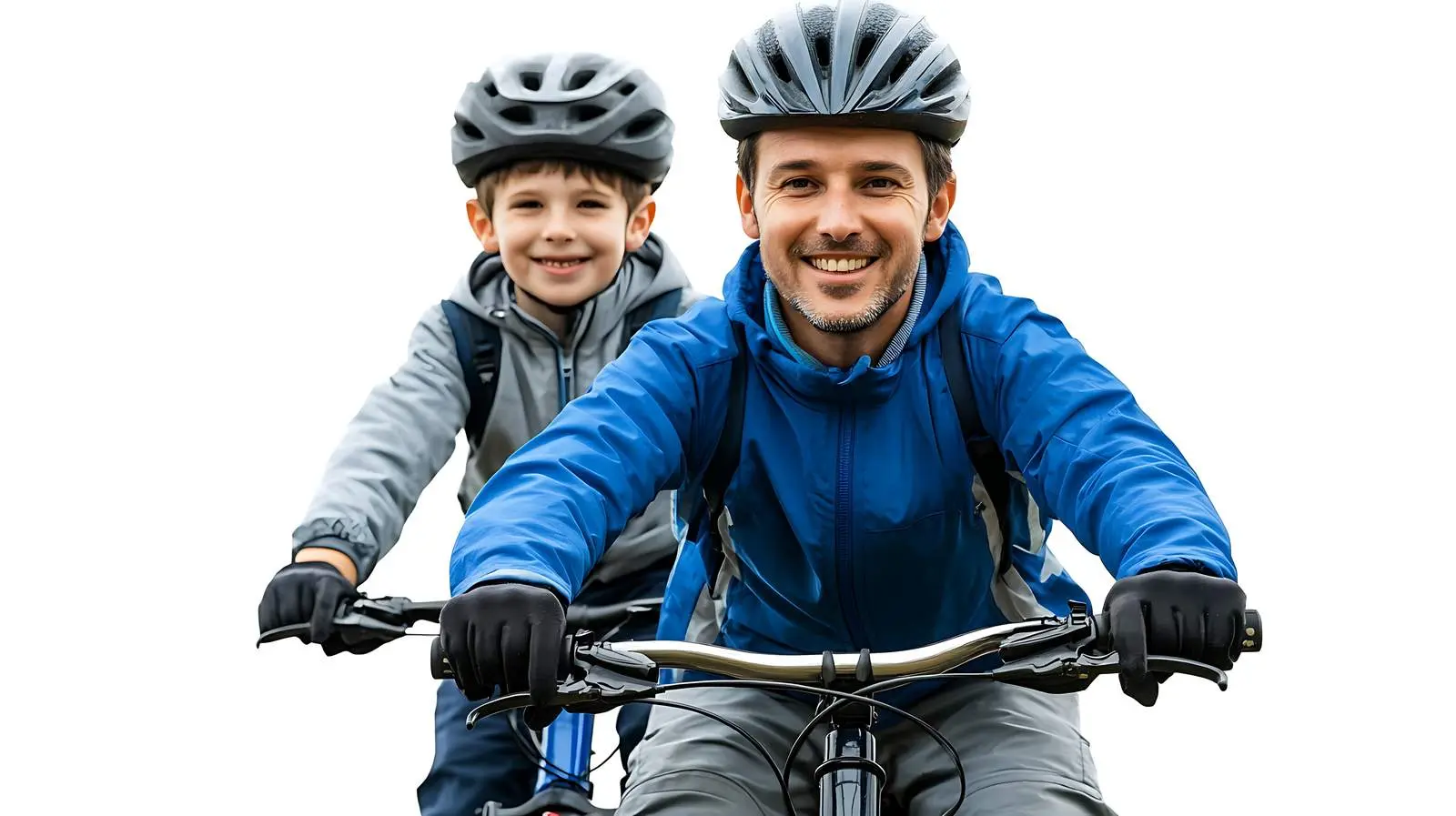 Father and Son Riding Bicycle Together — free download from Dotvec