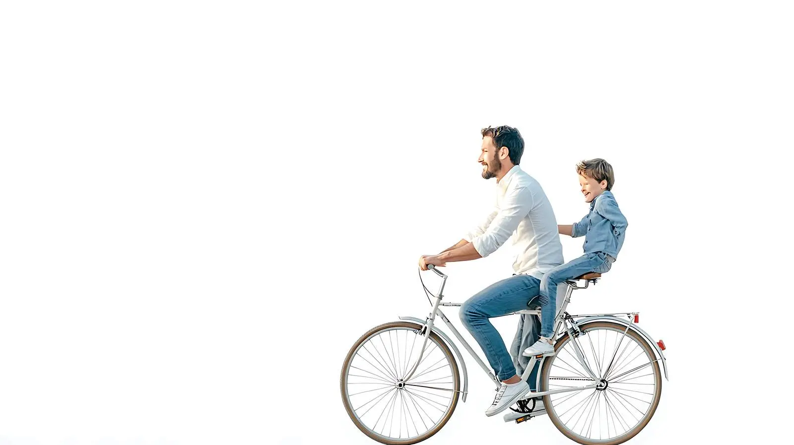 Father and Son Cycling Together — free download from Dotvec