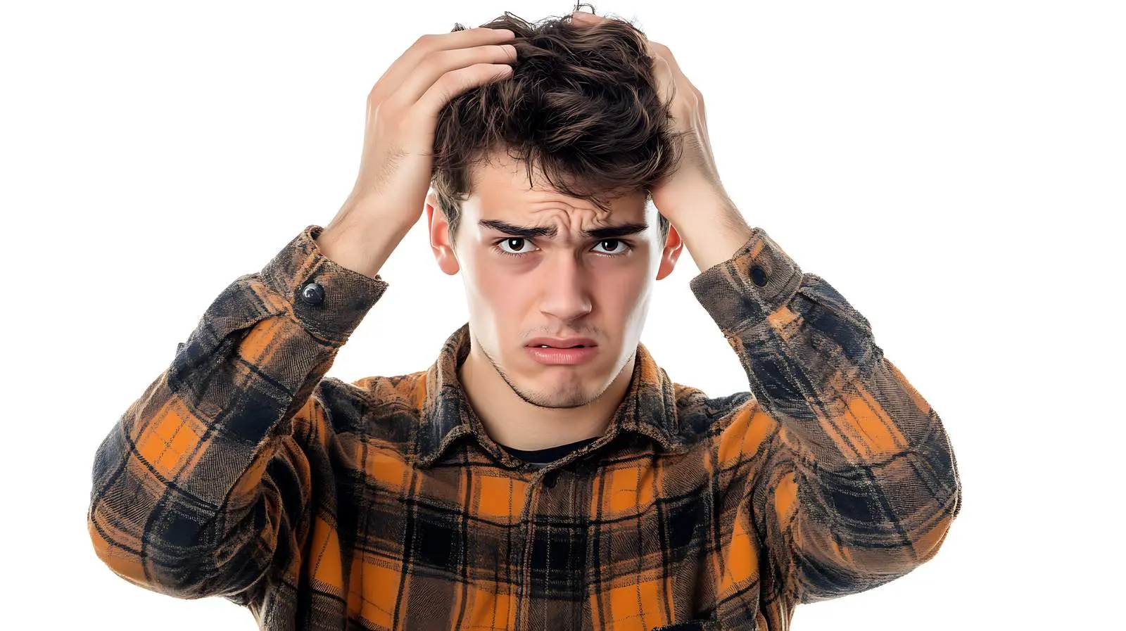 Frustrated Young Man Isolated on White Background – free thoughtful image from Dotvec