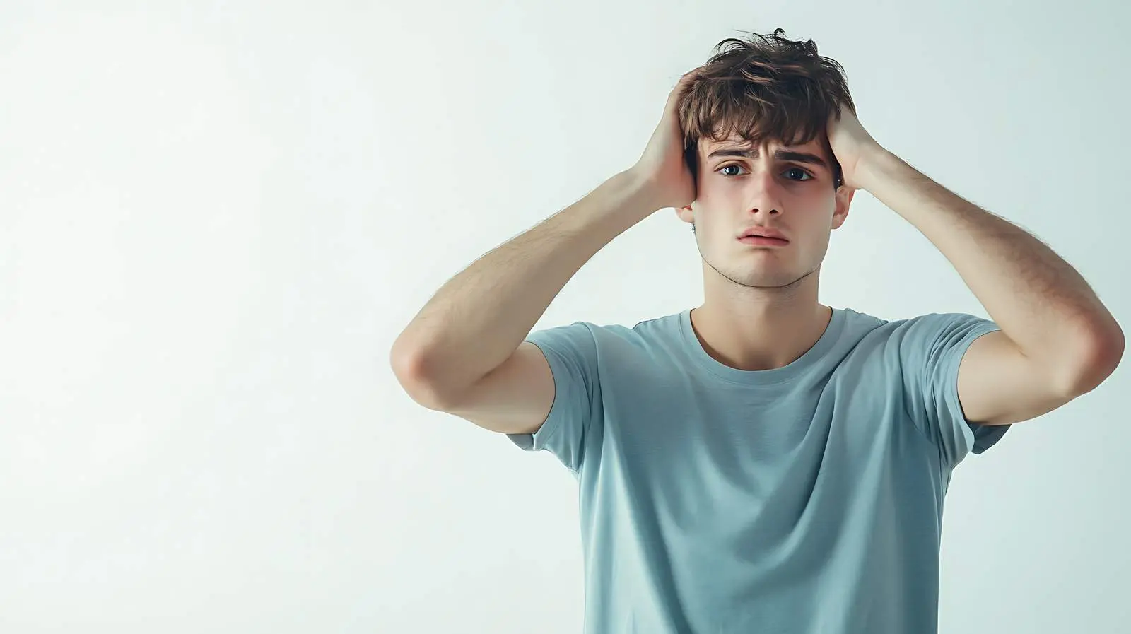 Frustrated Young Man on White Background — free download from Dotvec