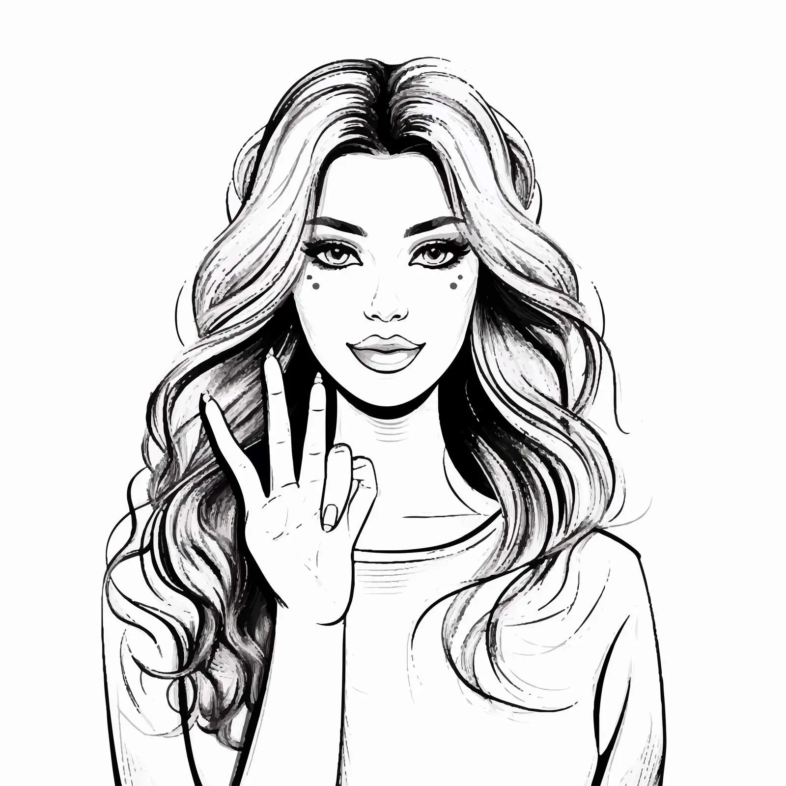 Portrait of a Girl with Beautiful Nail Art — free download from Dotvec