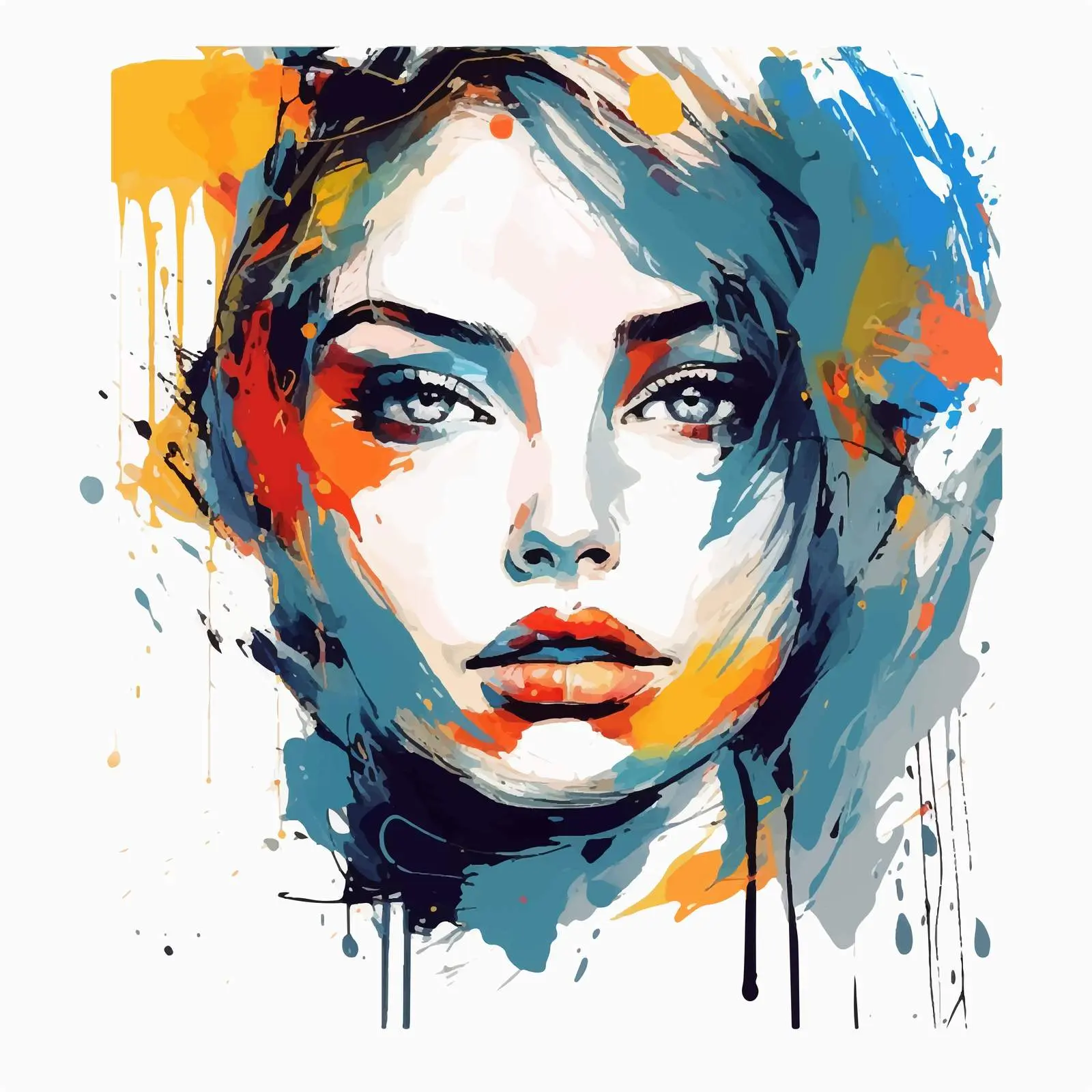 Vibrant Hand-Drawn Portrait of a Girl — free download from Dotvec