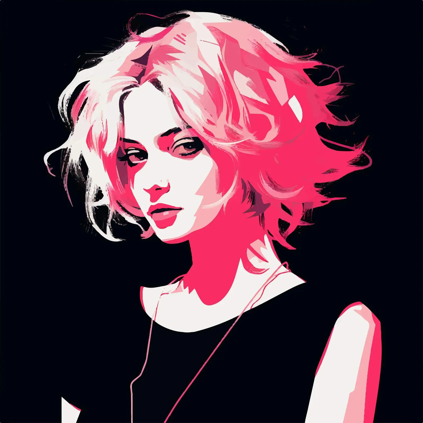 Minimalist Portrait of a Girl in Pink and White — free download from Dotvec