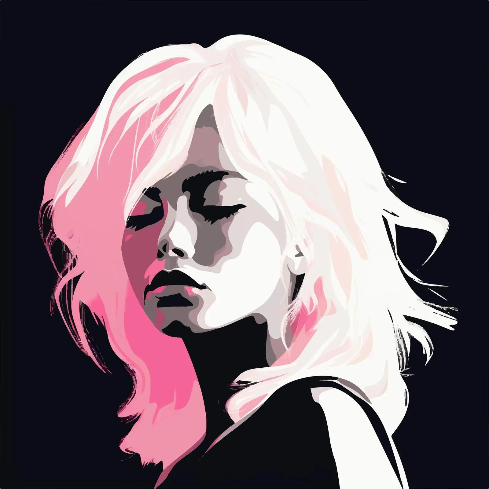 Minimalist Pink and White Girl Portrait — free download from Dotvec