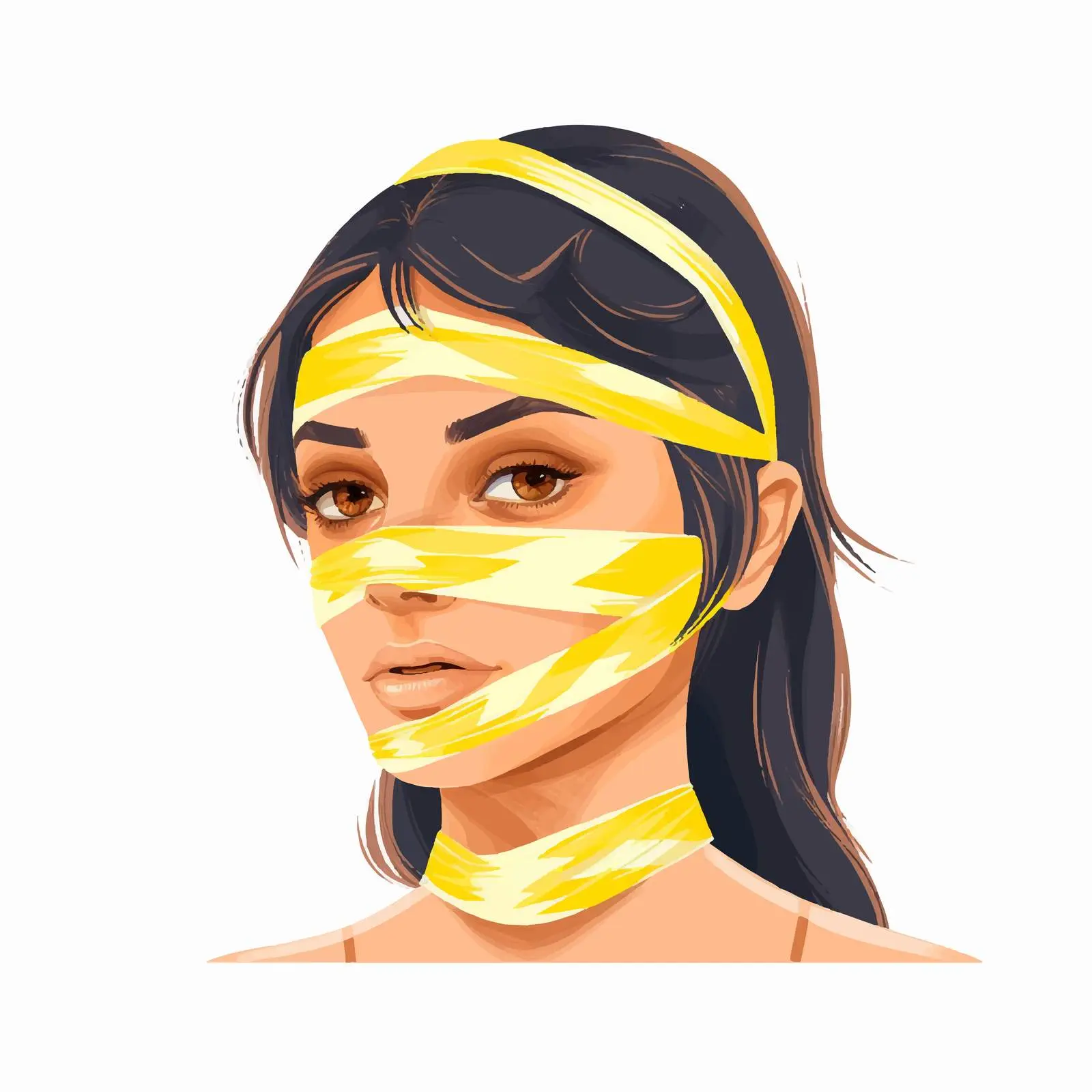 Self-Care Kinesiology Taping Technique Illustration — free download from Dotvec