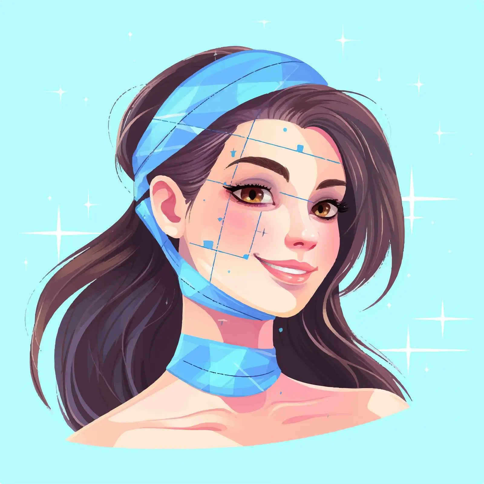 Girl Practicing Self-Care with Taping Technique — free download from Dotvec