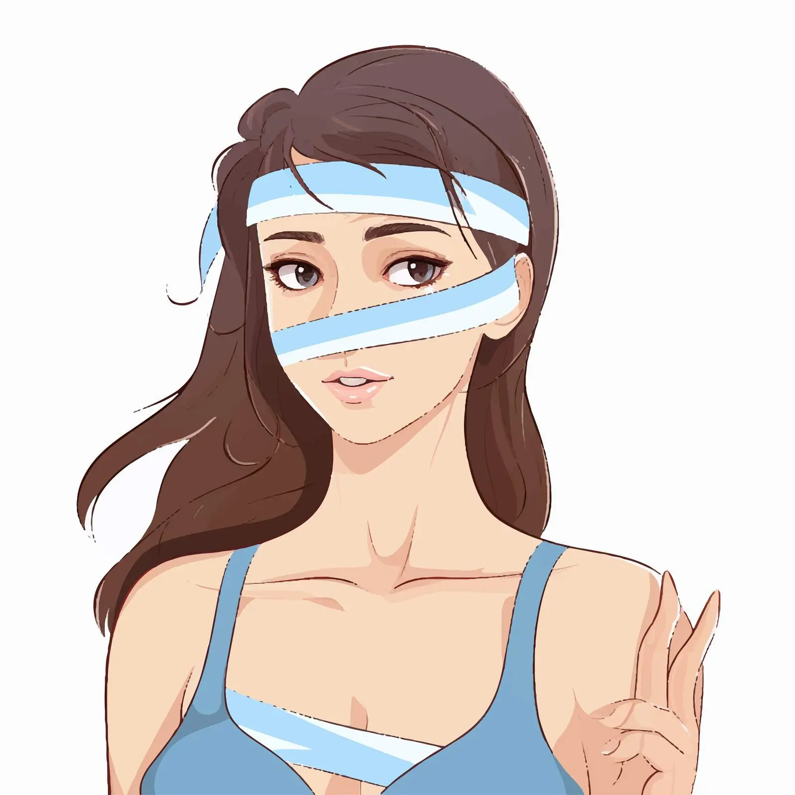 Kinesiology Taping Technique Portrait of a Girl — free download from Dotvec