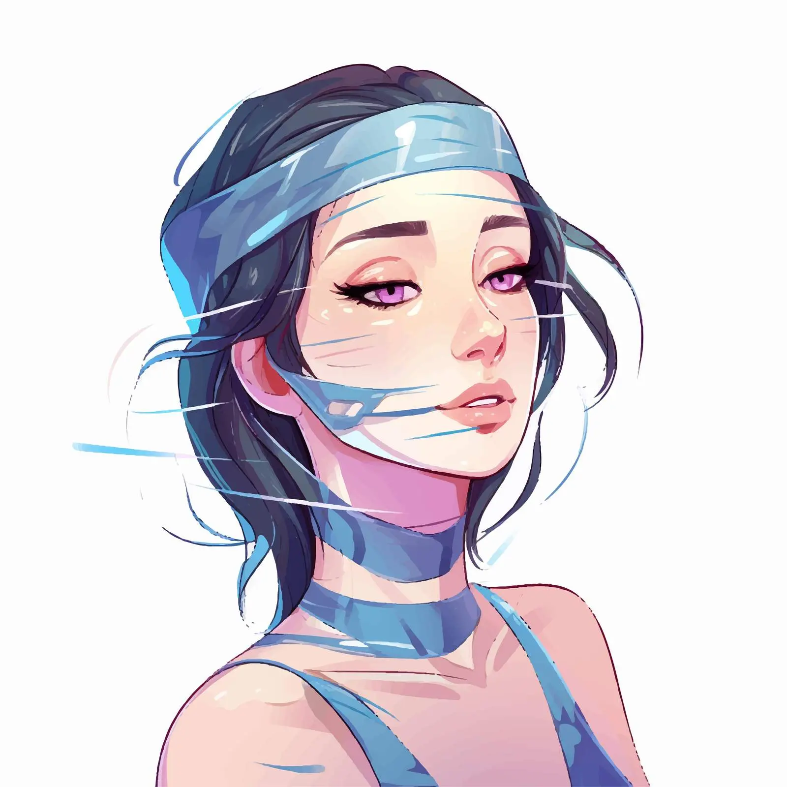 Kinesiology Taping Technique Illustration of a Girl — free download from Dotvec