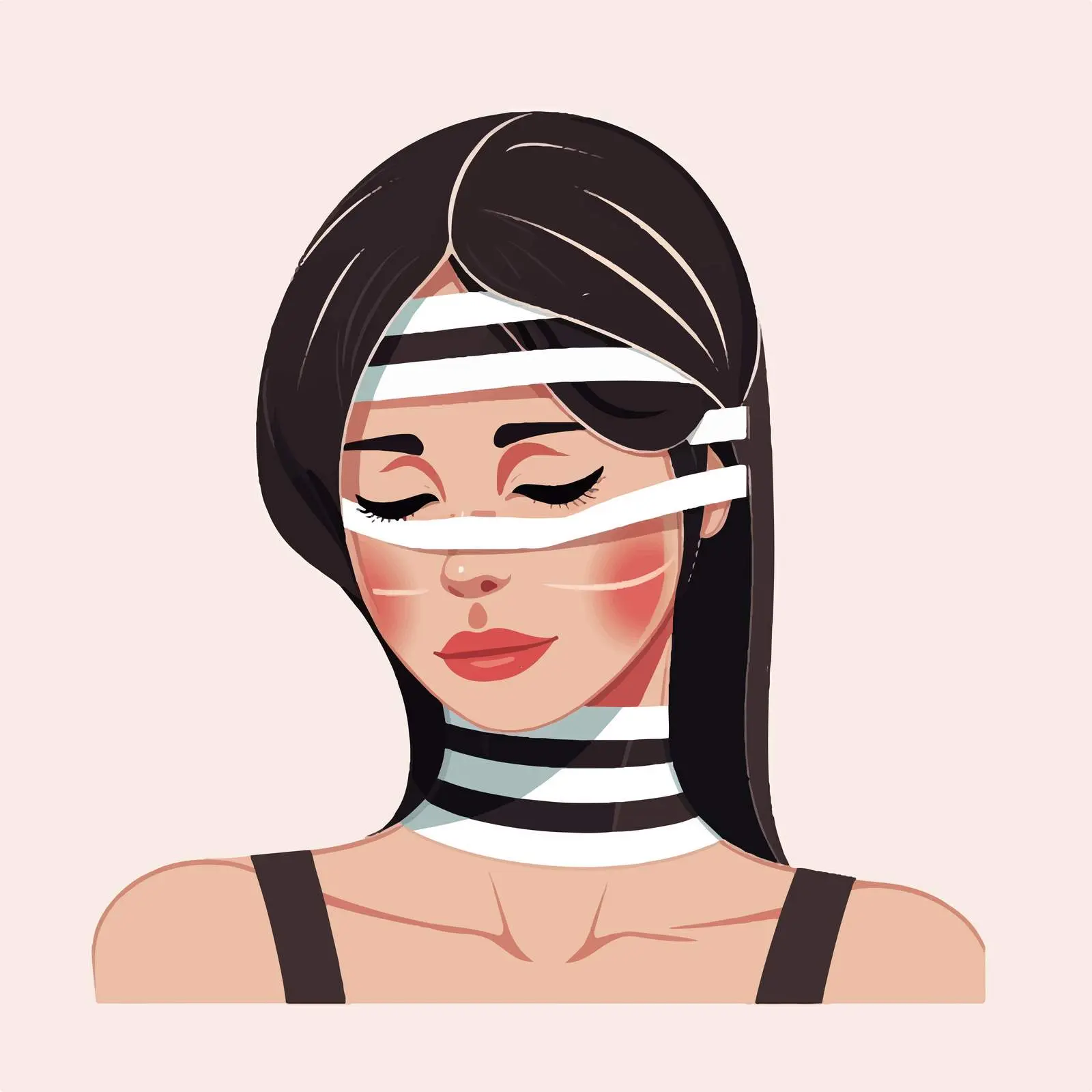 Kinesiology Taping Technique Portrait of a Girl – free performance enhancement image from Dotvec