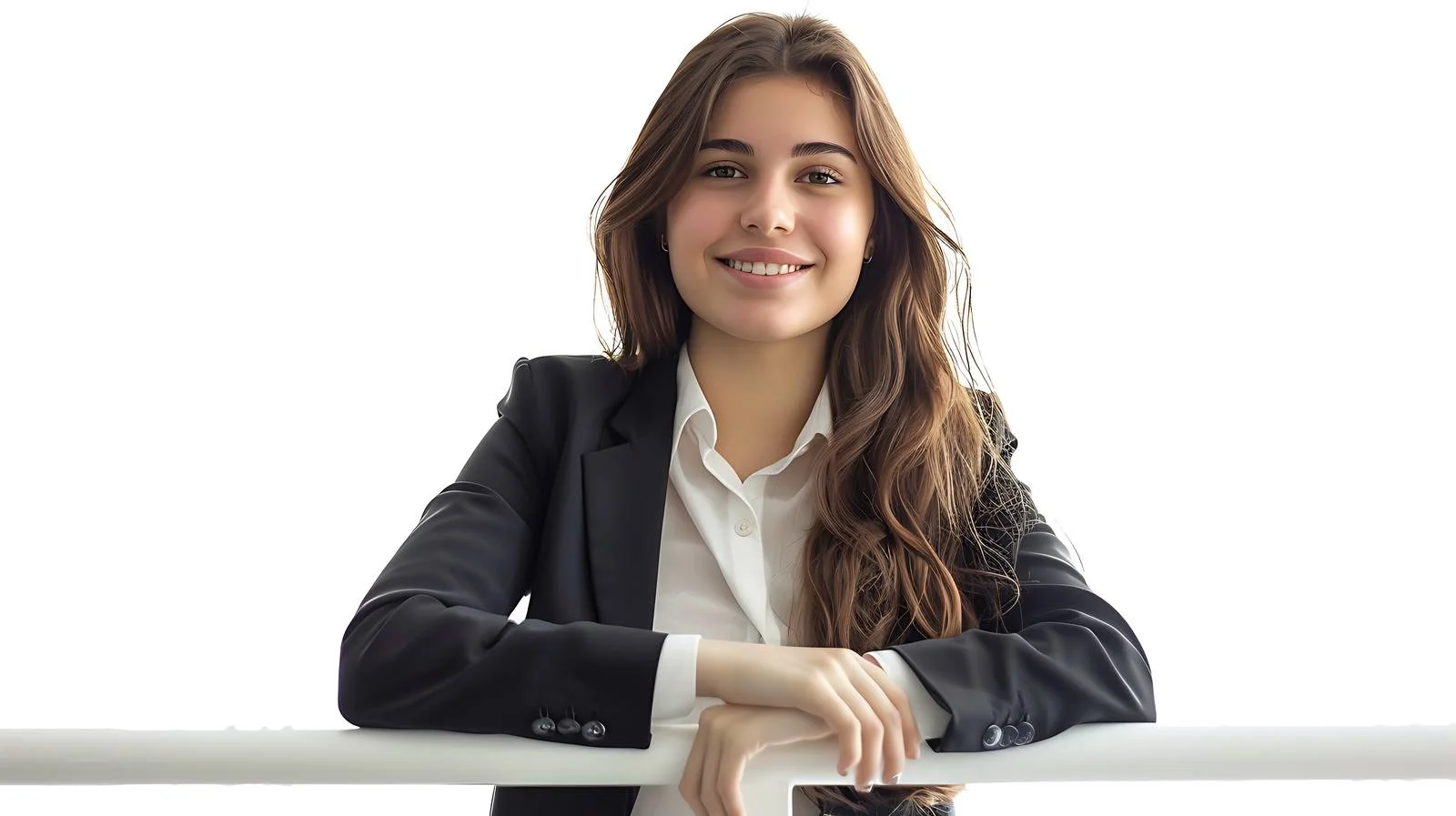 Happy Businesswoman Portrait Standing — free download from Dotvec