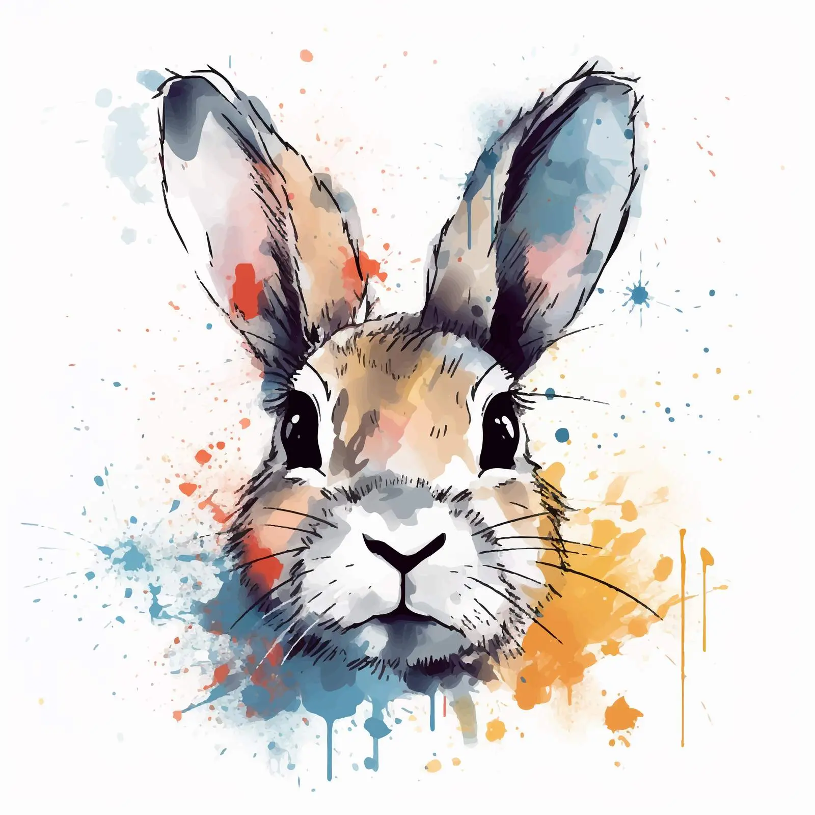 Elegant Outline of a Rabbit Illustration — free download from Dotvec
