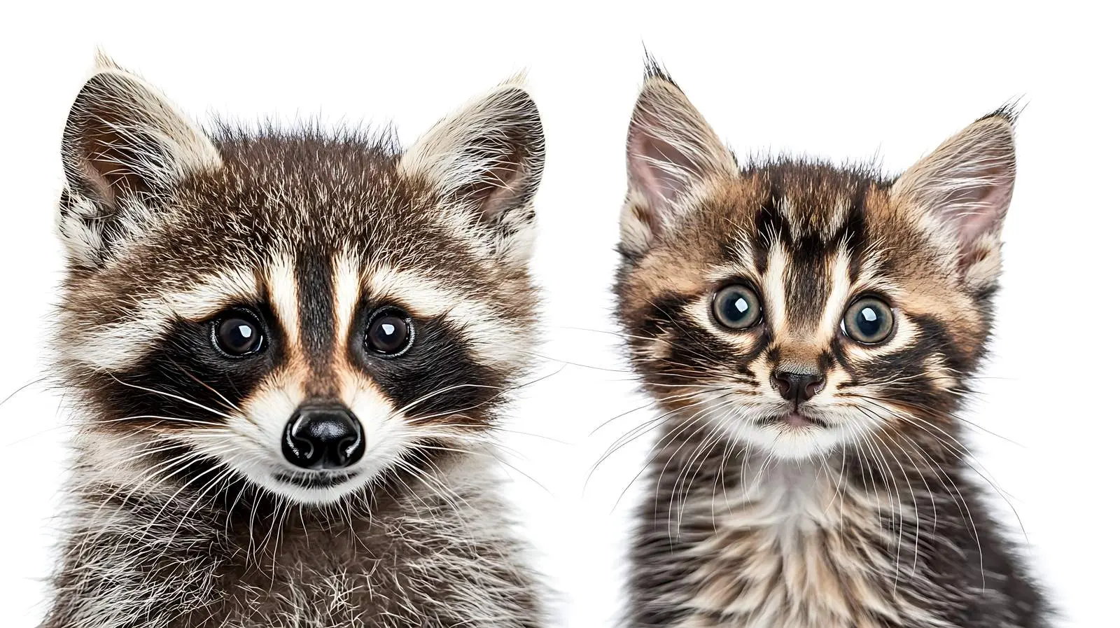 Raccoon and Scottish Straight Cat Portrait — free download from Dotvec