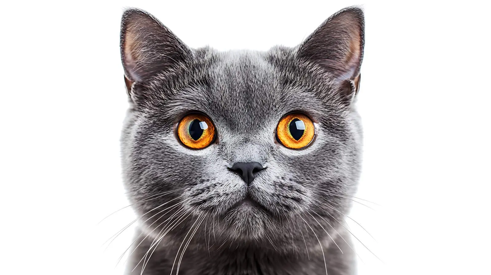 Close-up of Isolated Scottish Blue Cat – free purring image from Dotvec