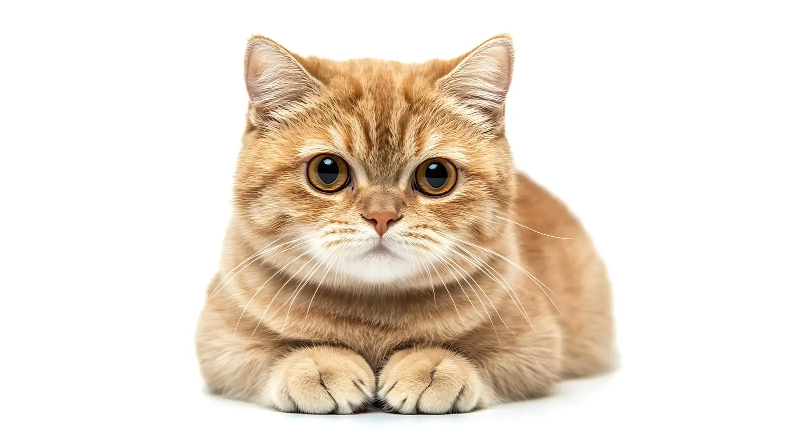 Scottish Straight Cat Isolated on White Background – free happy cat image from Dotvec